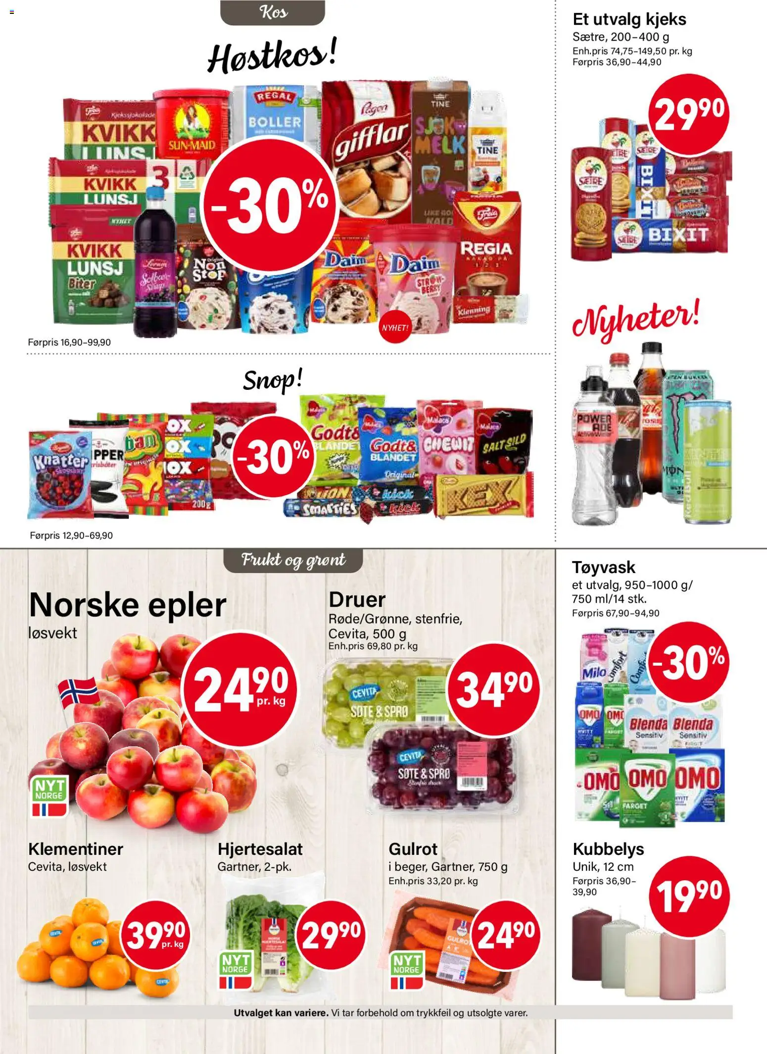 Forhåndsvis Nærbutikken kundeavis fra butikk Nærbutikken gyldig fra 01/10/2026 - Boller, Frukt, Melk, Epler, Druer, Kjeks, Hjertesalat, Salt