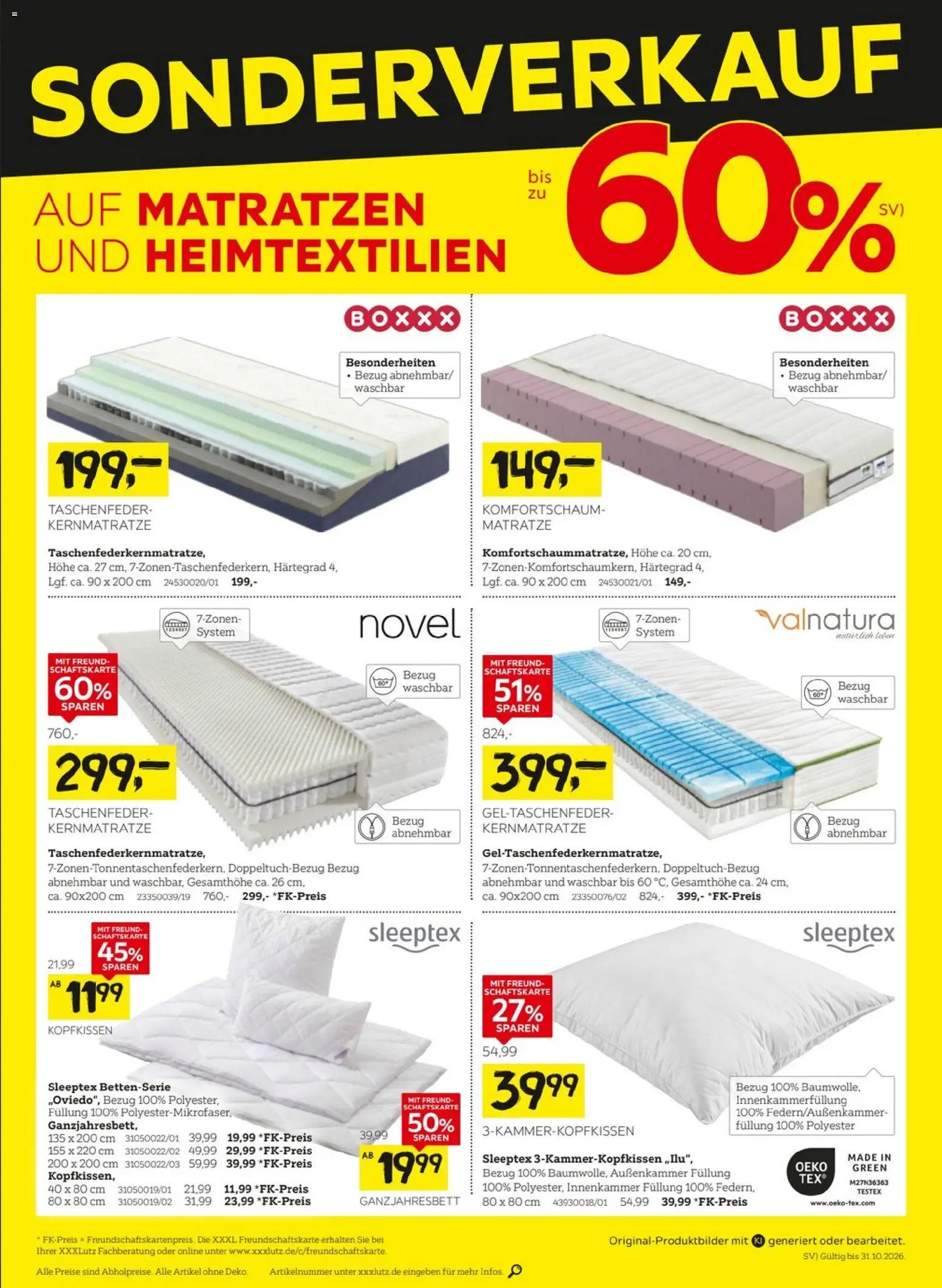 Vorschau von dem Prospekt des Geschäftes XXXLutz, gültig ab dem 16.10.2026 - Matratze, Kopfkissen