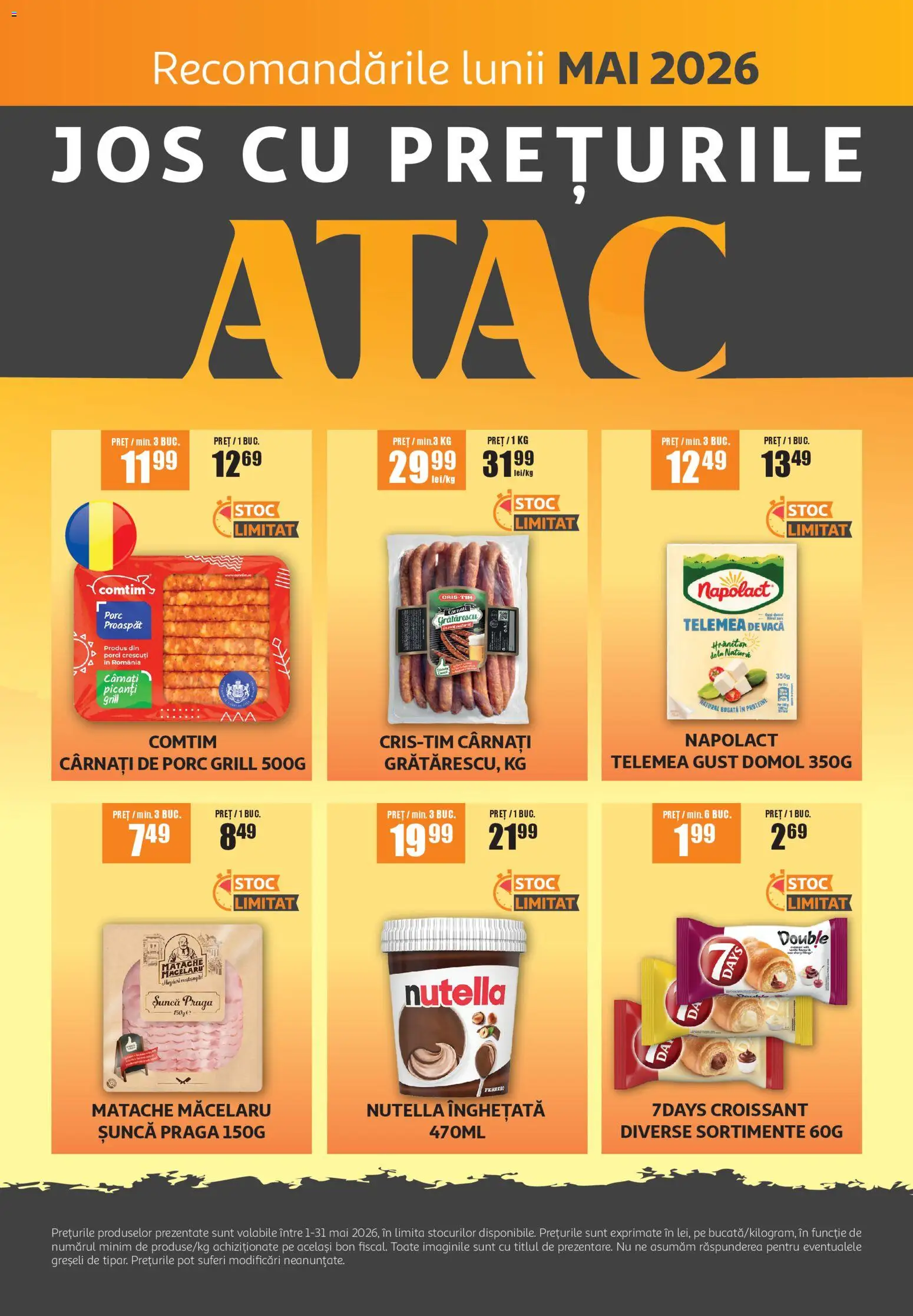 Previzualizarea de cataloage: ATAC ATAC Catalog valabil de la 01.05.2026 - Înghețată, Proteine, Grill, Șuncă, Cârnați, Ferrero, Sunca praga, Carnati de porc