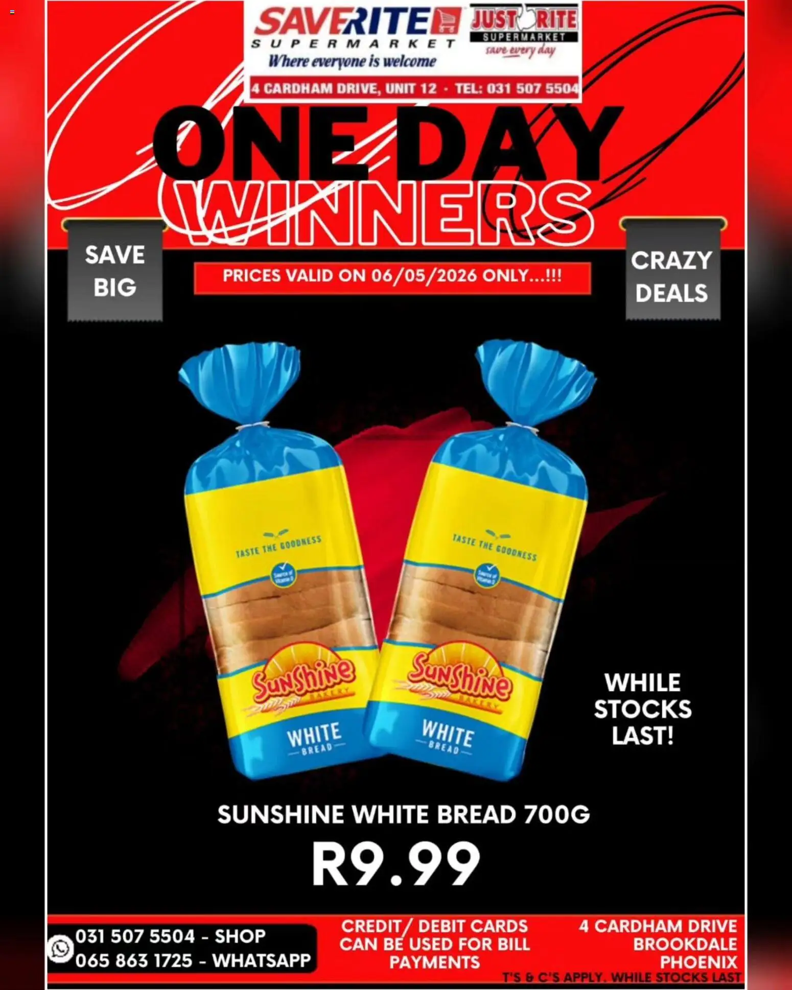 Preview of Saverite flyer valid from 06/05/2026 - Bakery, Bread