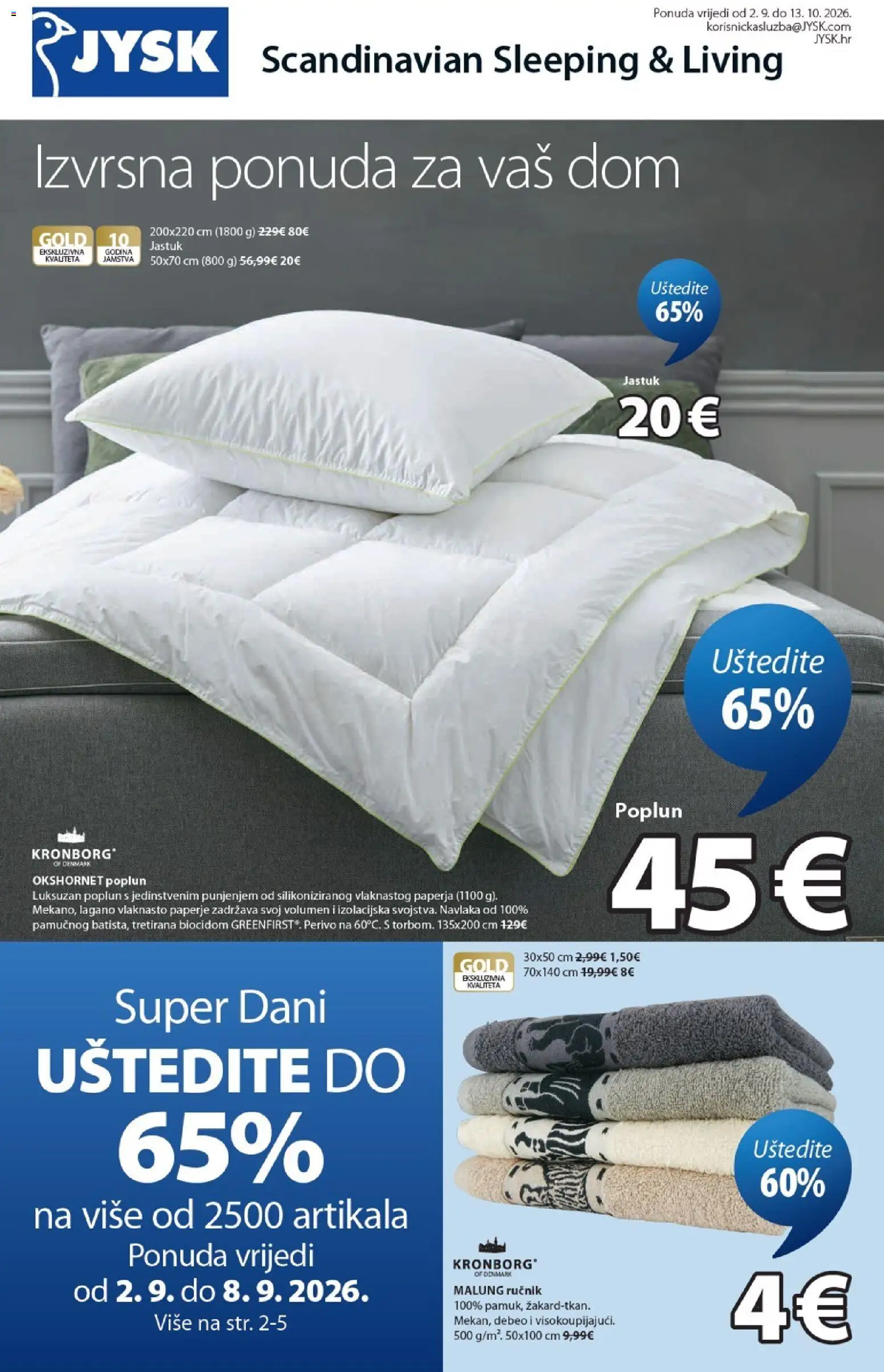 Pregled letka JYSK Katalog trgovine JYSK vrijedi od 02.09.2026