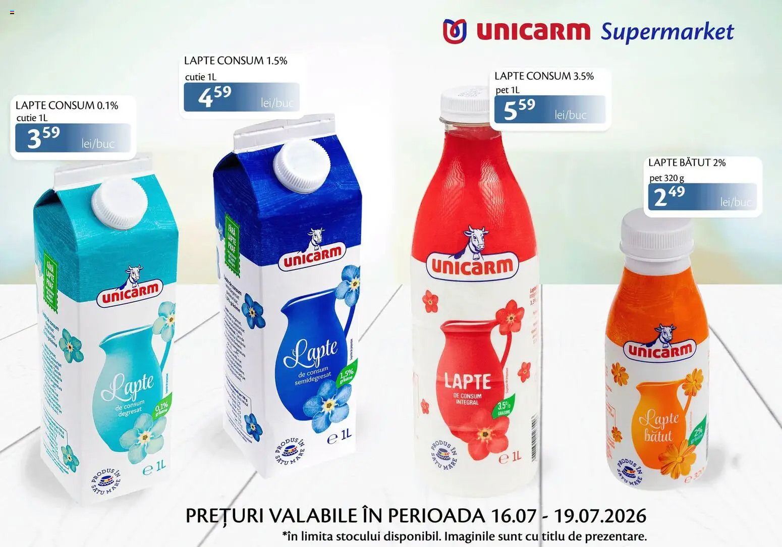 Previzualizarea de cataloage: Unicarm Unicarm Catalog Produse lactate valabil de la 16.07.2026 - Lapte, Cutie