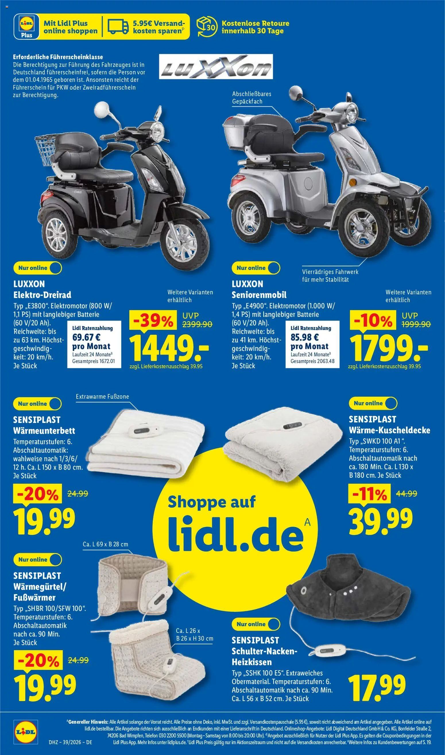 Vorschau von dem Prospekt des Geschäftes Lidl, gültig ab dem 21.09.2026 - Telefon, Batterie, Bad, Scooter, Heizkissen