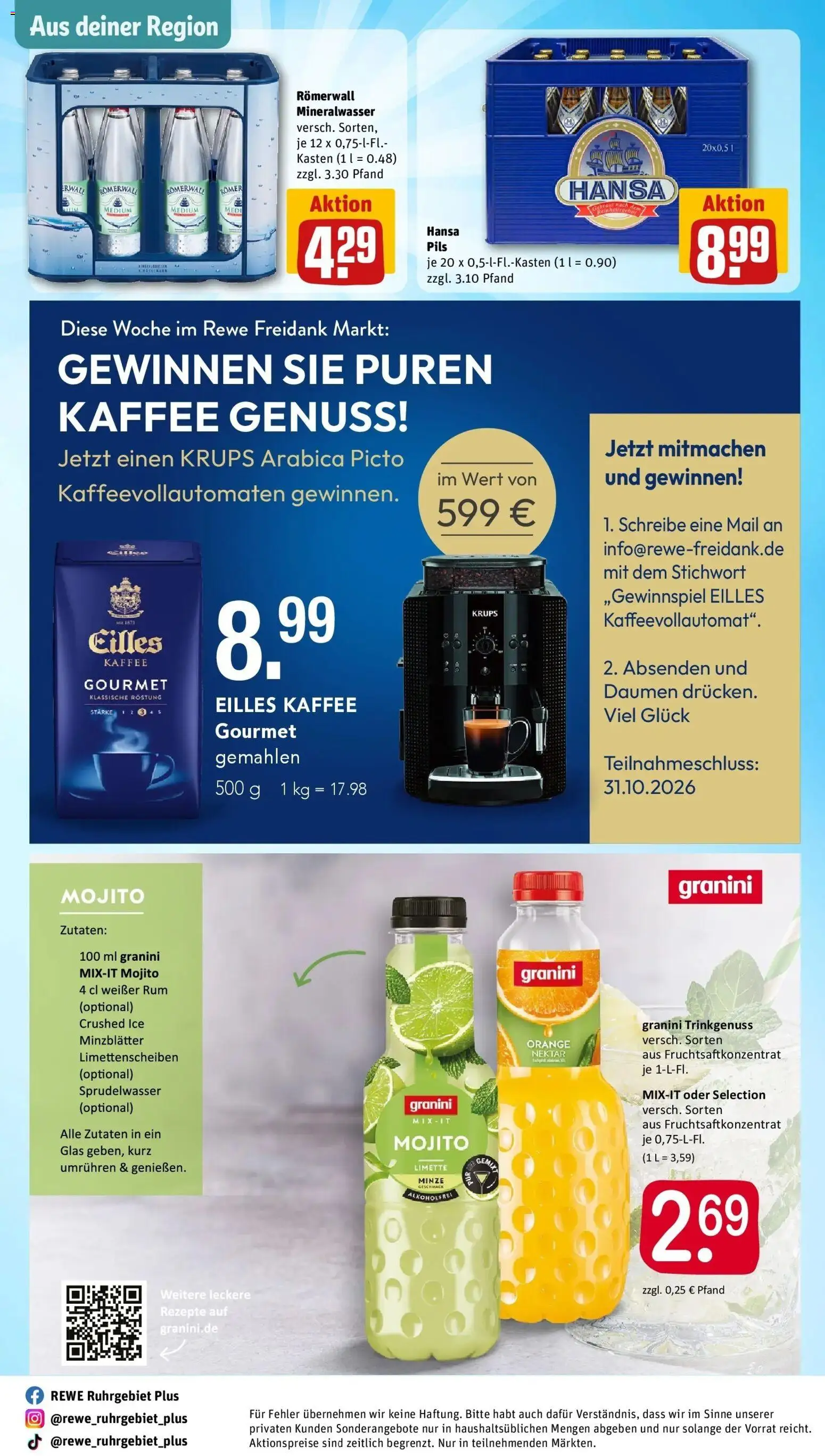 Vorschau von dem Prospekt des Geschäftes Rewe, gültig ab dem 26.10.2026