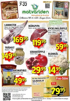 Förhandsgranska reklamblad Matvärlden erbjudanden från butik Matvärlden gäller från 26/10/2026