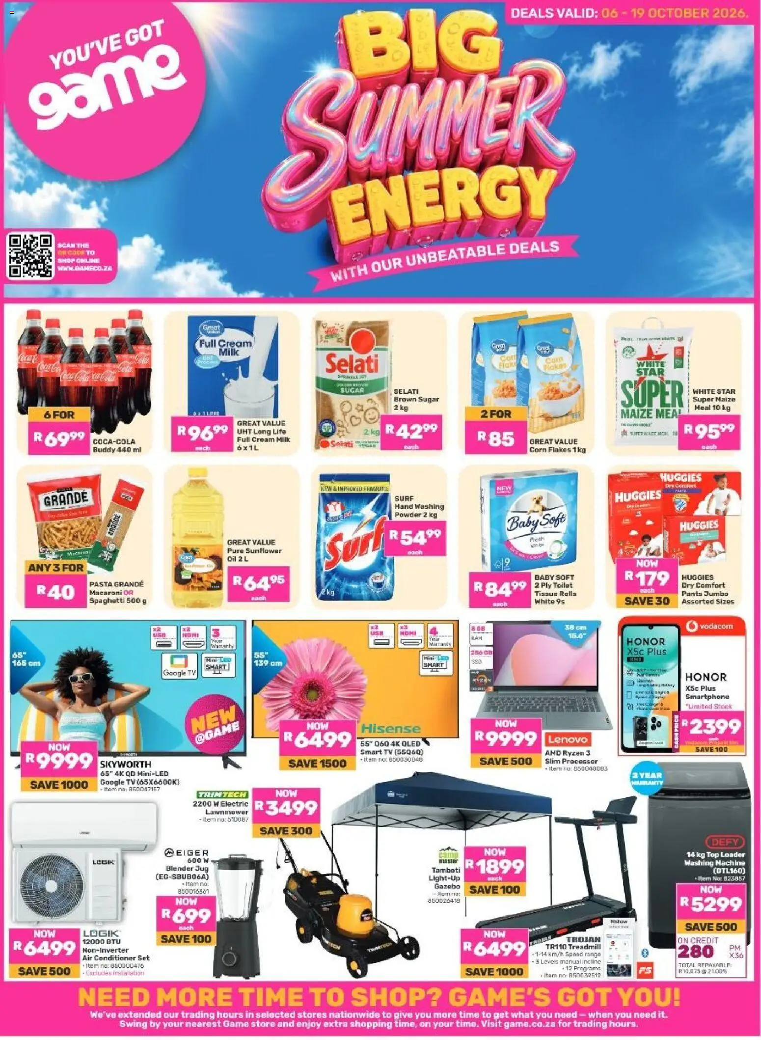 Preview of Game flyer valid from 06/10/2026 - Washing machine, Toilet, Air conditioner, Sugar, Maize meal, Stock, Pants, Powder
