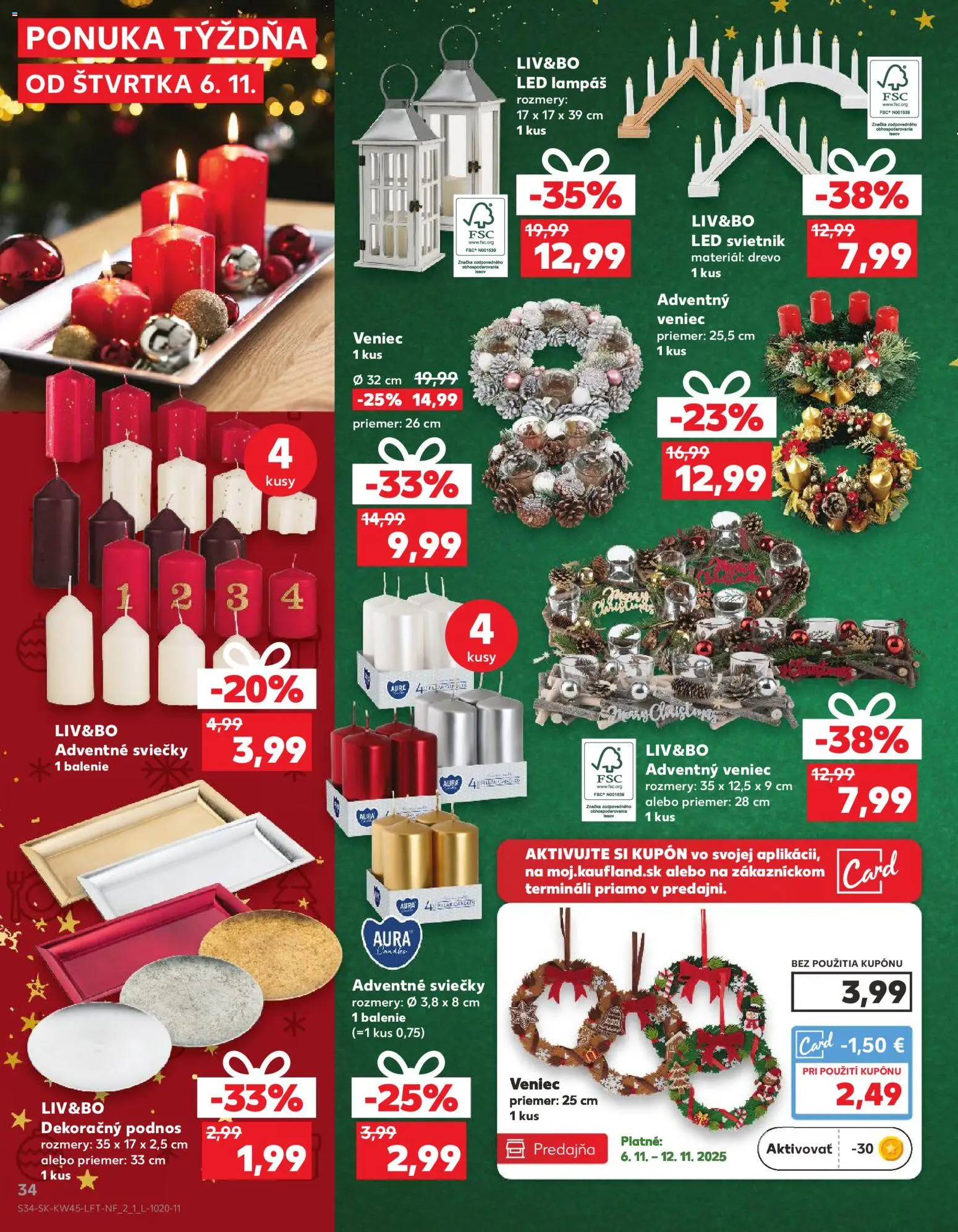 Náhľad Kaufland letáku platného od 06.11.2025 - Sviečky, Alpa, Led, Svietnik