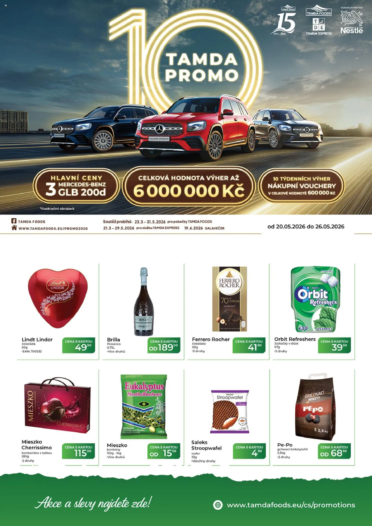 Náhled nabídky: Tamda Foods Tamda Foods leták platný od 20.05.2026 - Prosecco, Lindt, Ferrero Rocher, Brikety, Lindor, Bonboniéra, Pepo, Bonbóny