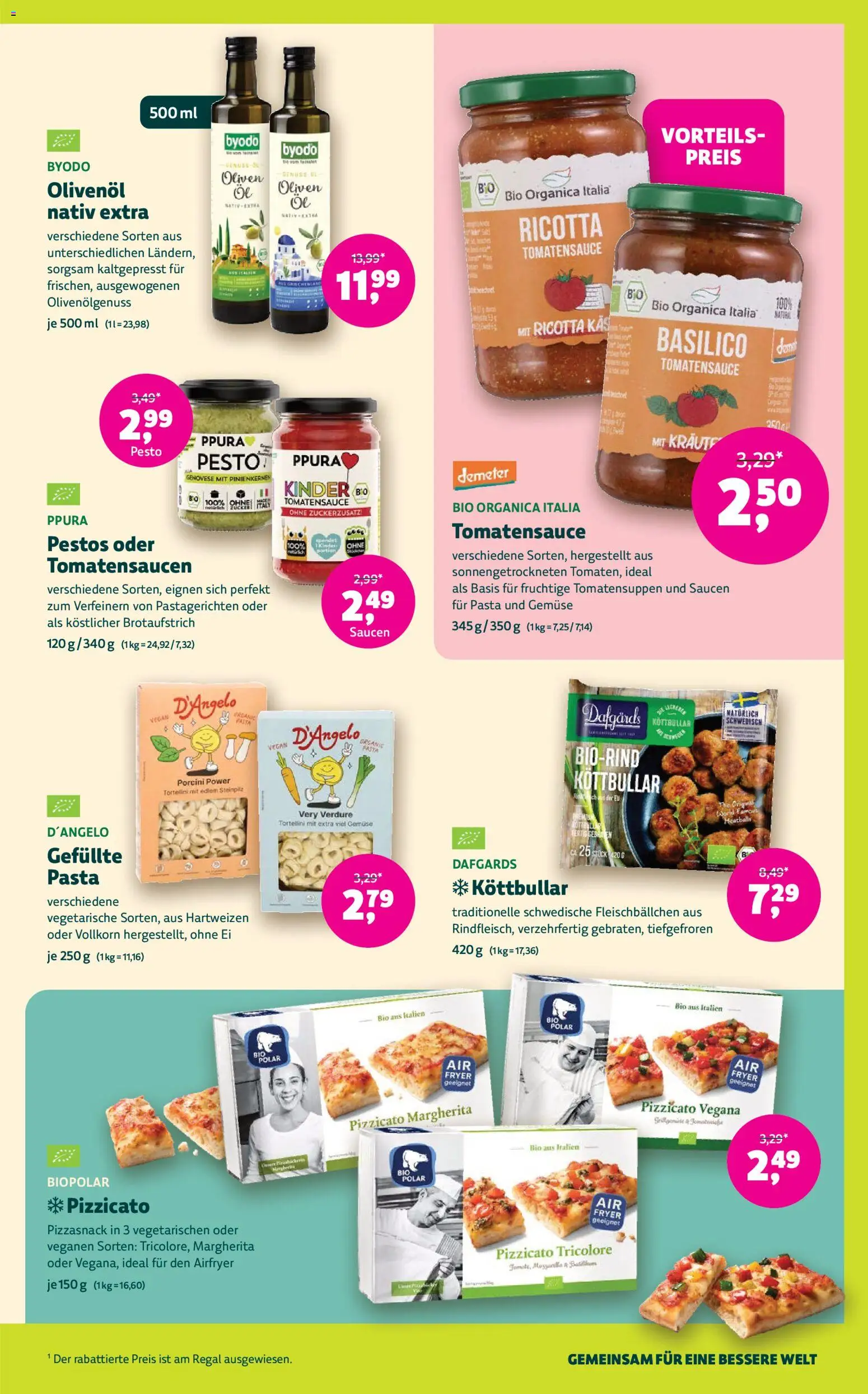 Vorschau von dem Prospekt des Geschäftes Denns BioMarkt, gültig ab dem 09.09.2026 - Pasta, Gemüse, Regal, Olivenol