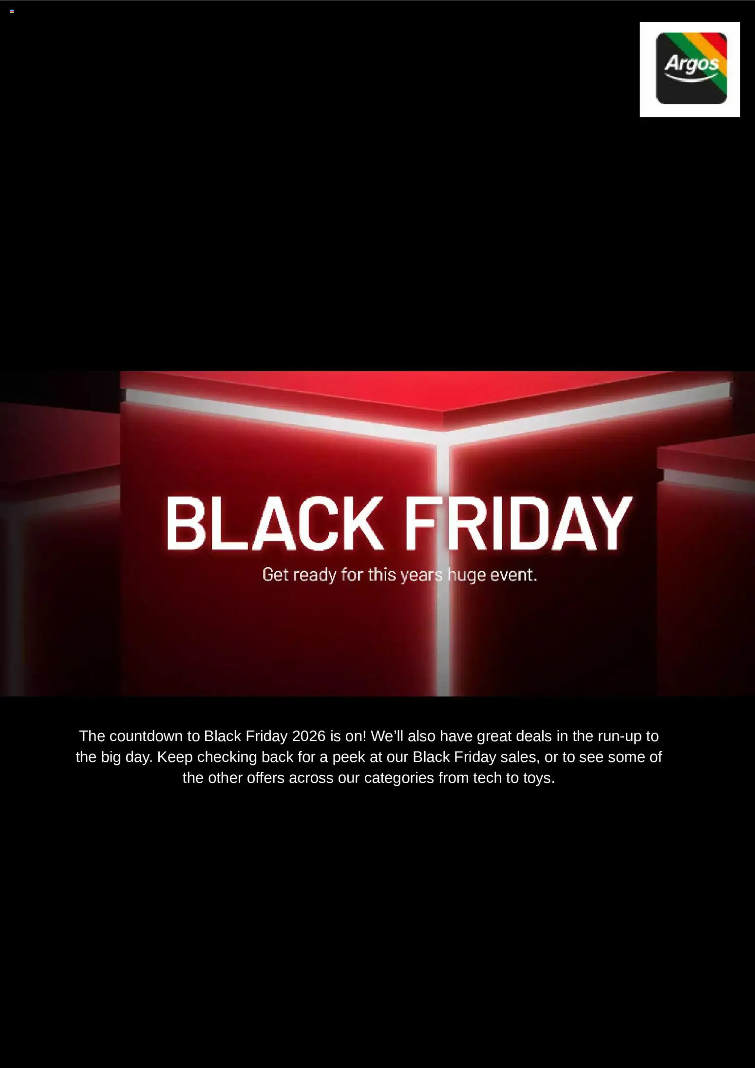 Preview of Argos Argos Black friday advice valid from 20/10/2026