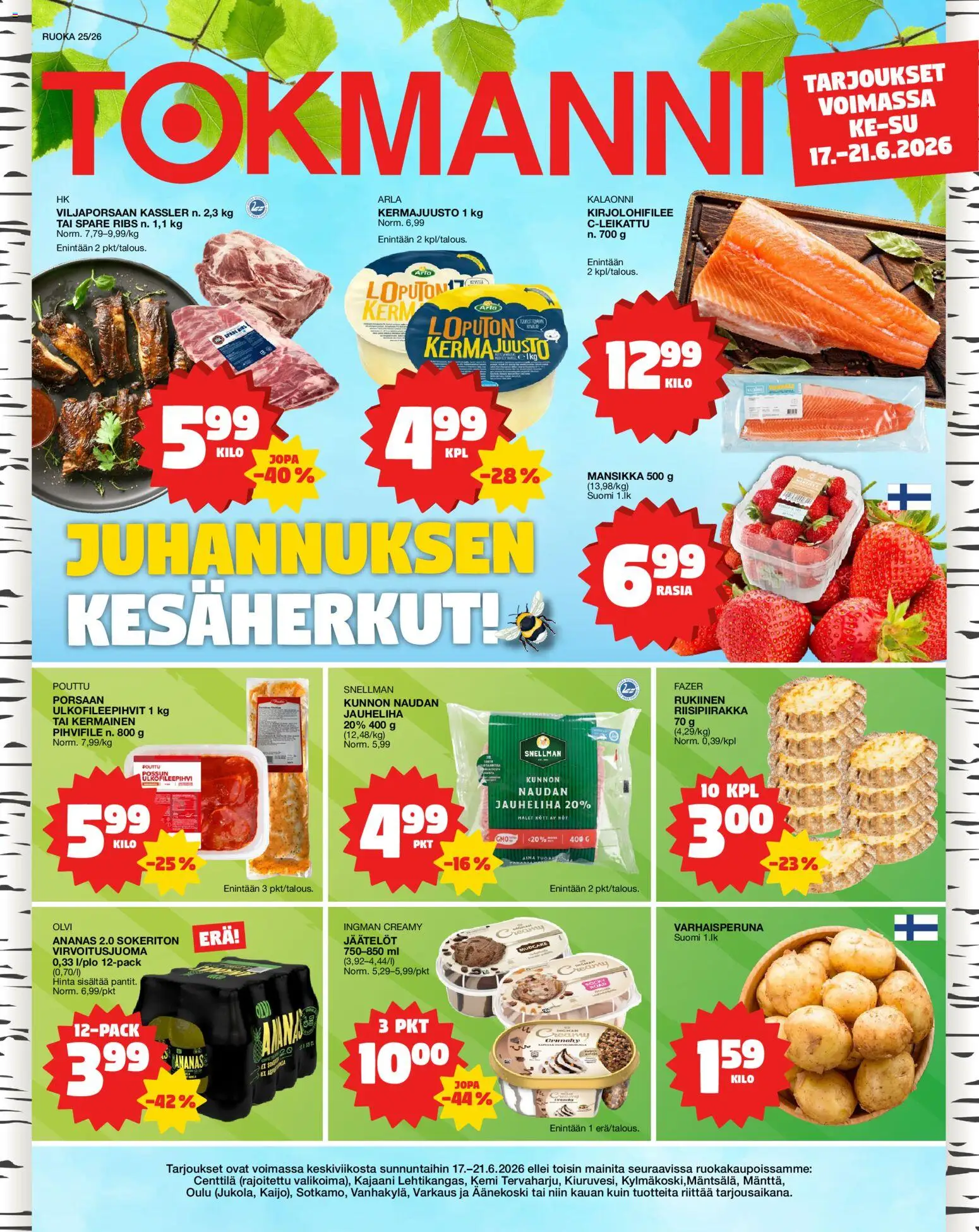 Kaupan Tokmanni Tokmanni ruokatarjoukset esikatselu, voimassa 17/06/2026