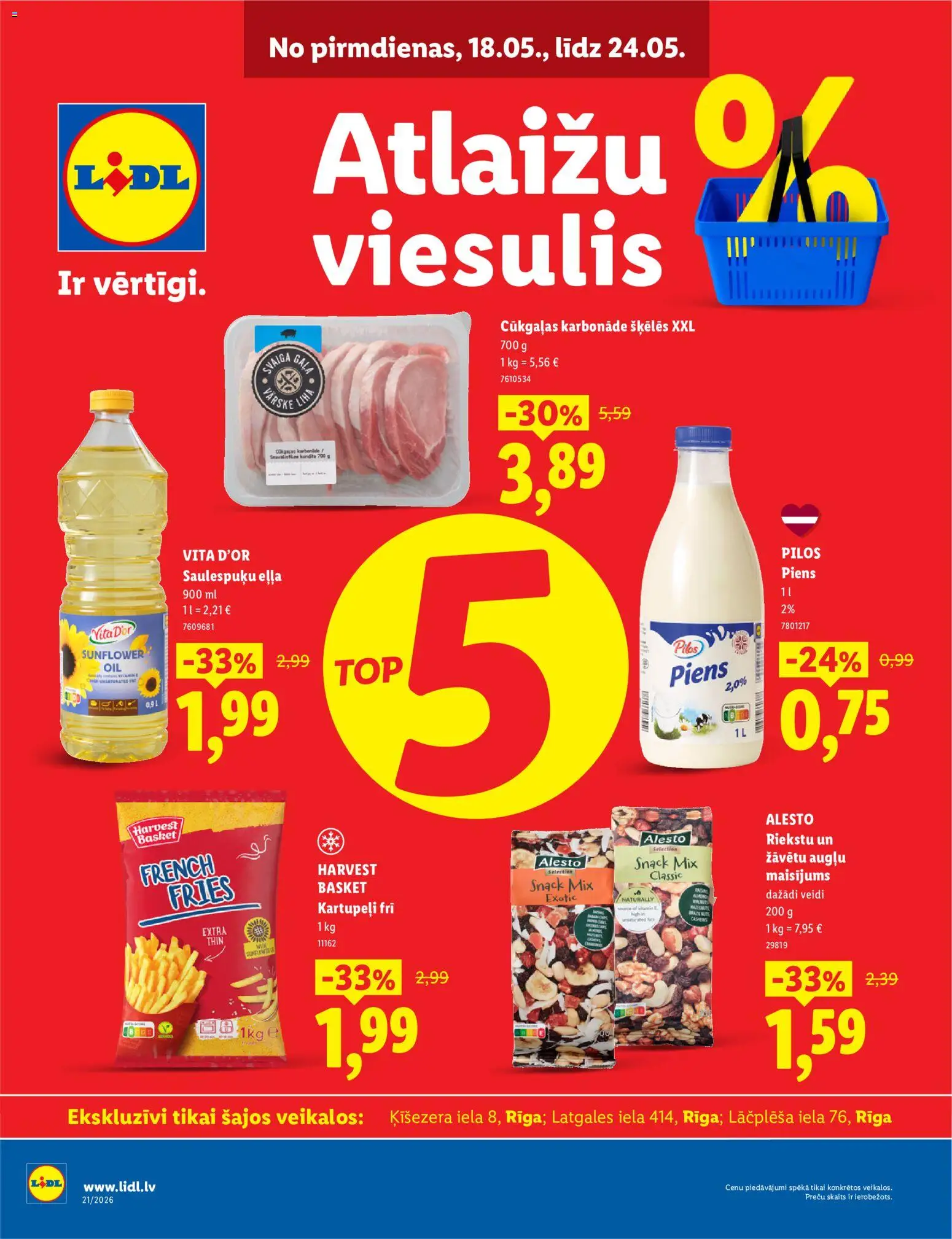 Skatīt Lidl akciju bukletu, derīgs no 18.05.2026.