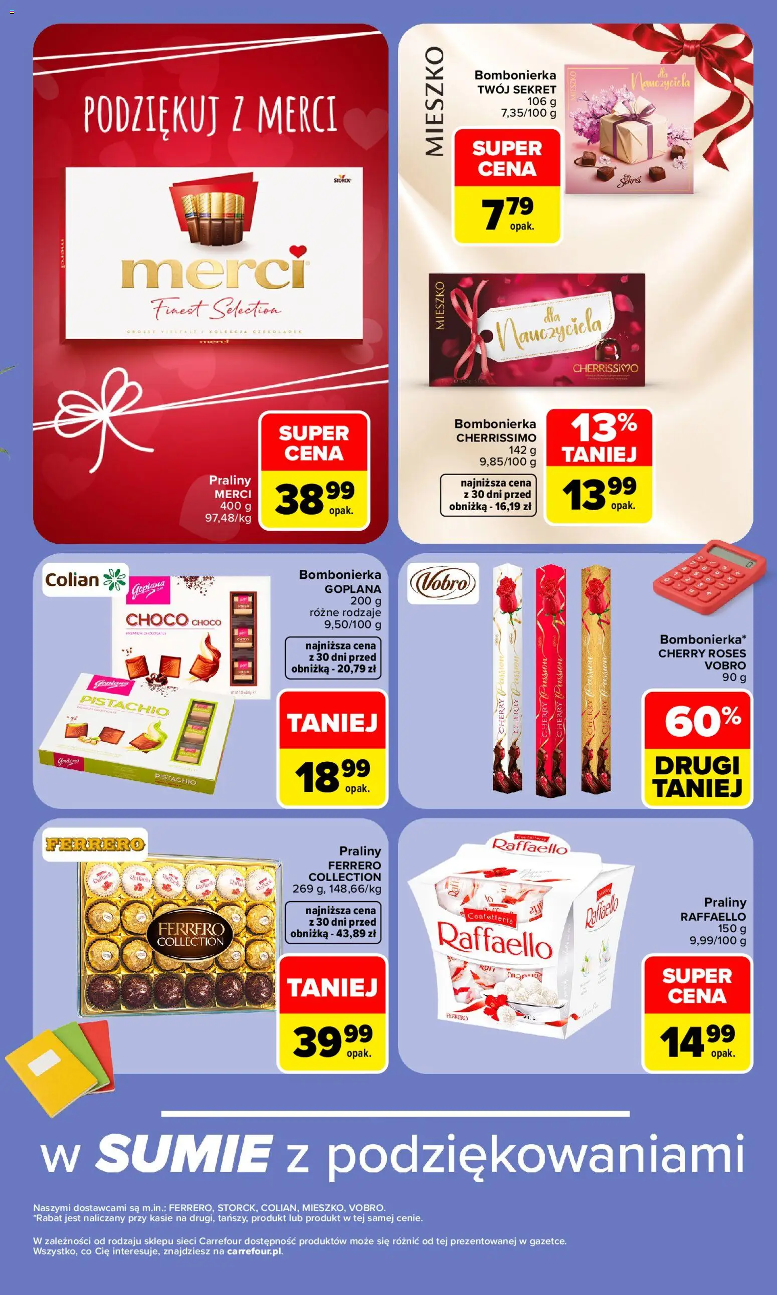 Pogląd gazetki "Carrefour gazetka - Dzień Nauczyciela" ze sklepu Carrefour ważnej od 05.10.2026 - Merci, Bombonierka, Raffaello, Praliny, Ferrero Collection