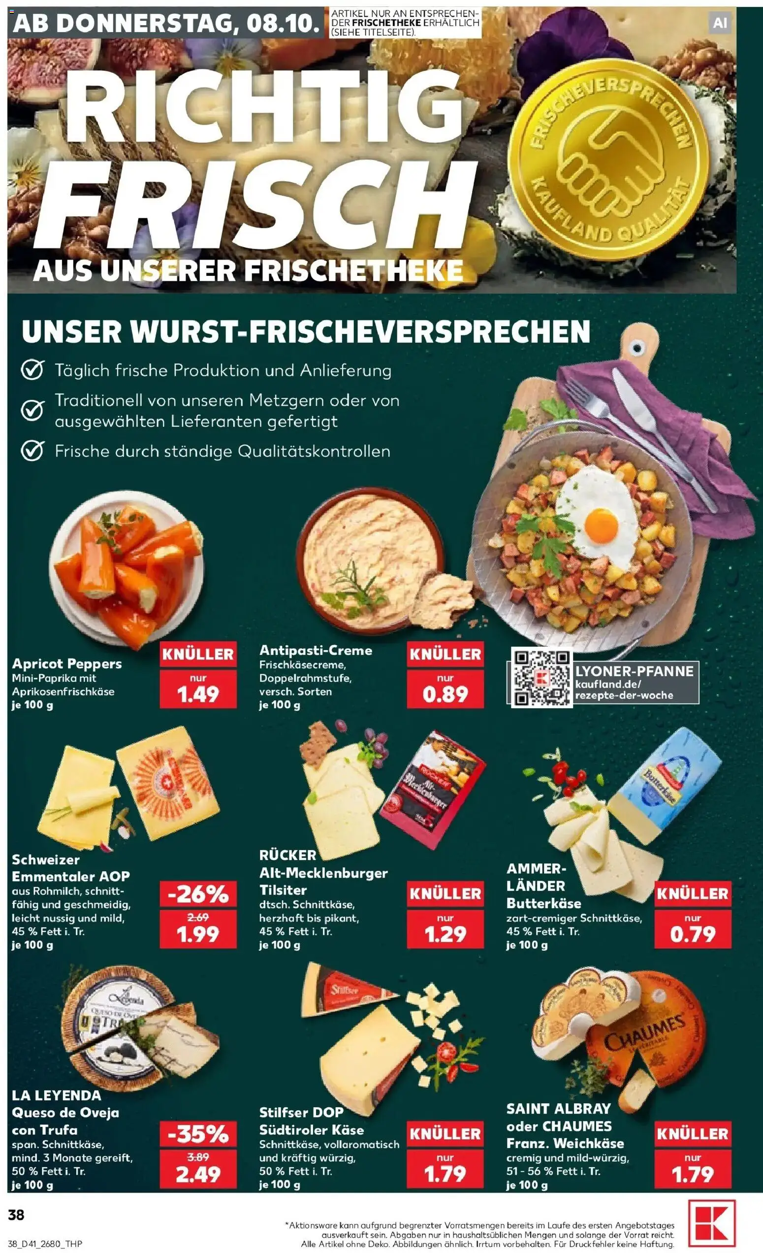 Vorschau von dem Prospekt des Geschäftes Kaufland, gültig ab dem 08.10.2026 - Käse