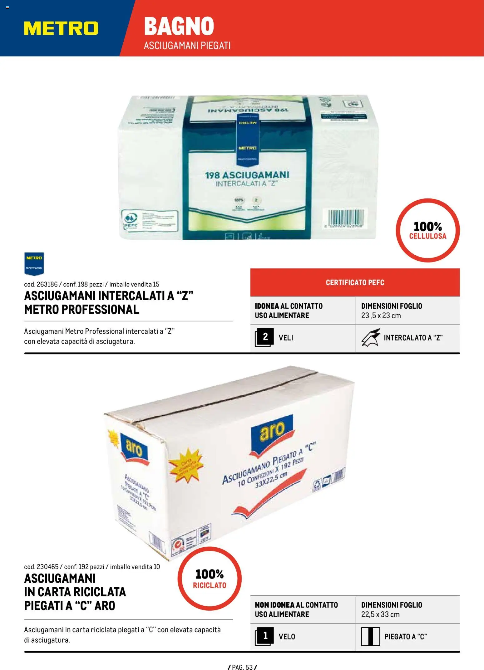 Anteprima dell'opuscolo Volantino Detergenza dal negozio Metro valido da 07/01/2026 - Bagno, Foglio, Asciugamano, Asciugamani