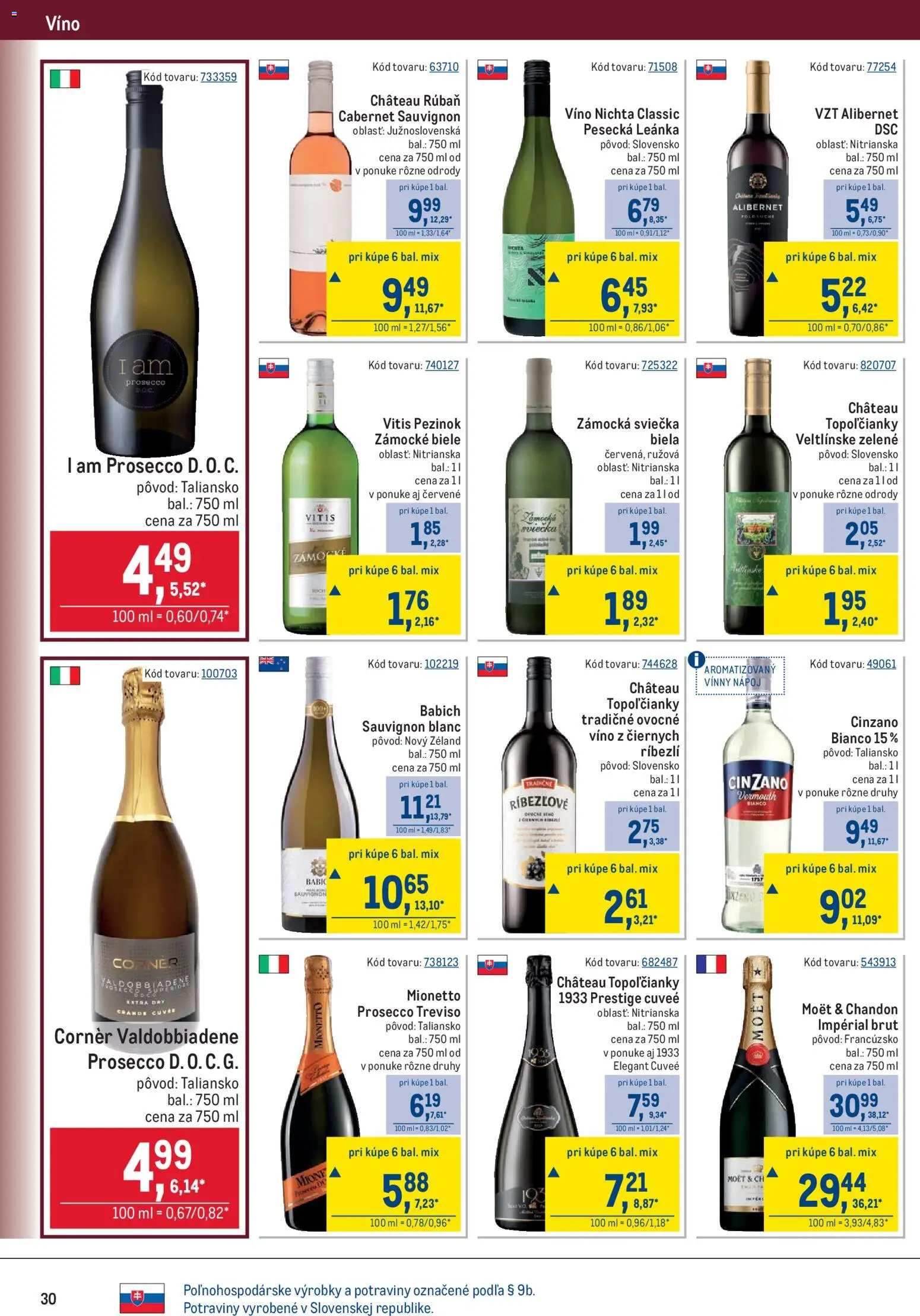 Náhľad Metro letáku platného od 07.10.2026 - Víno, Prosecco, Moet, Cinzano, Mionetto Prosecco