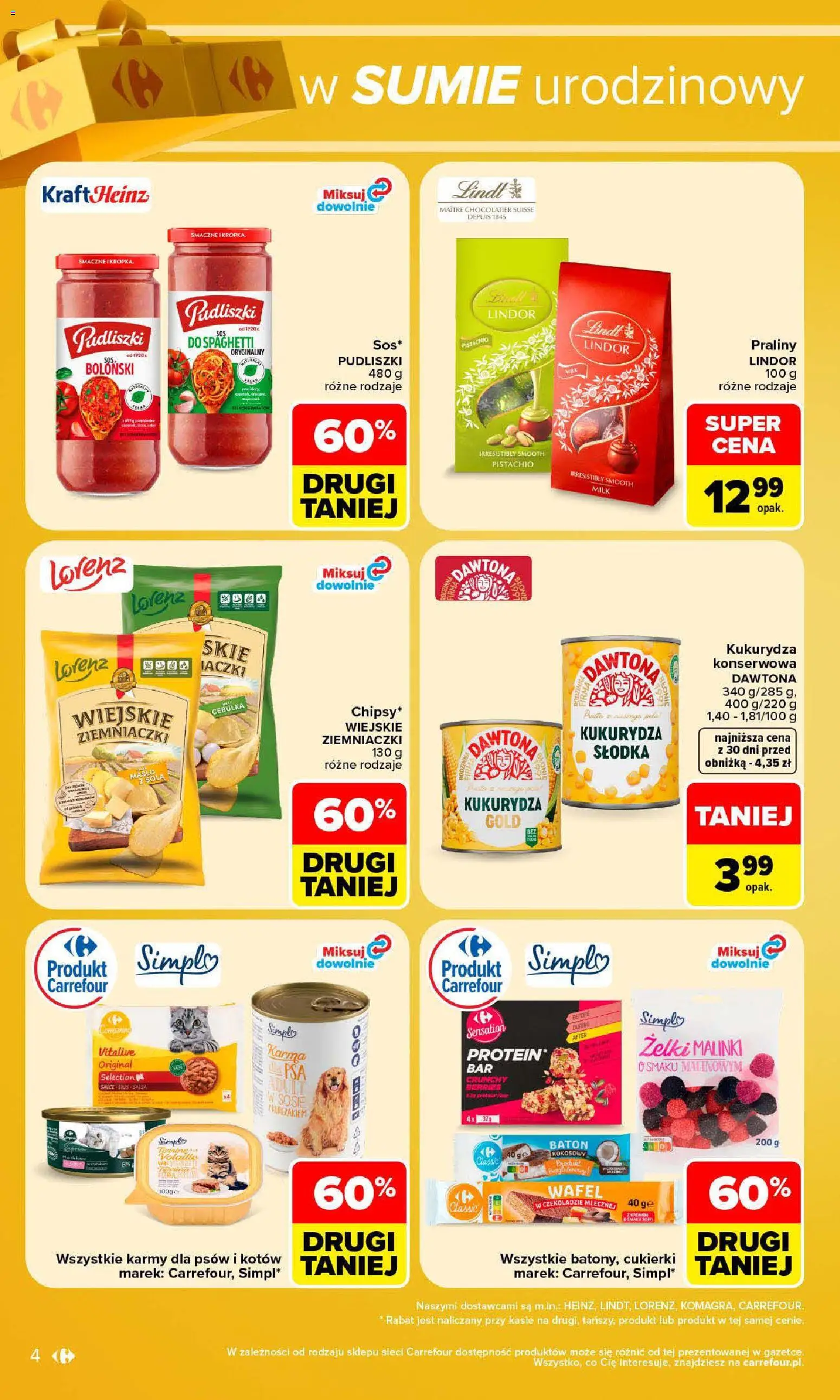 Pogląd gazetki "Carrefour gazetka - Weekend okazji" ze sklepu Carrefour ważnej od 29.10.2026 - Spaghetti, Kukurydza, Żelki, Baton, Lindor, Praliny, Żelki malinki, Ziemniaczki