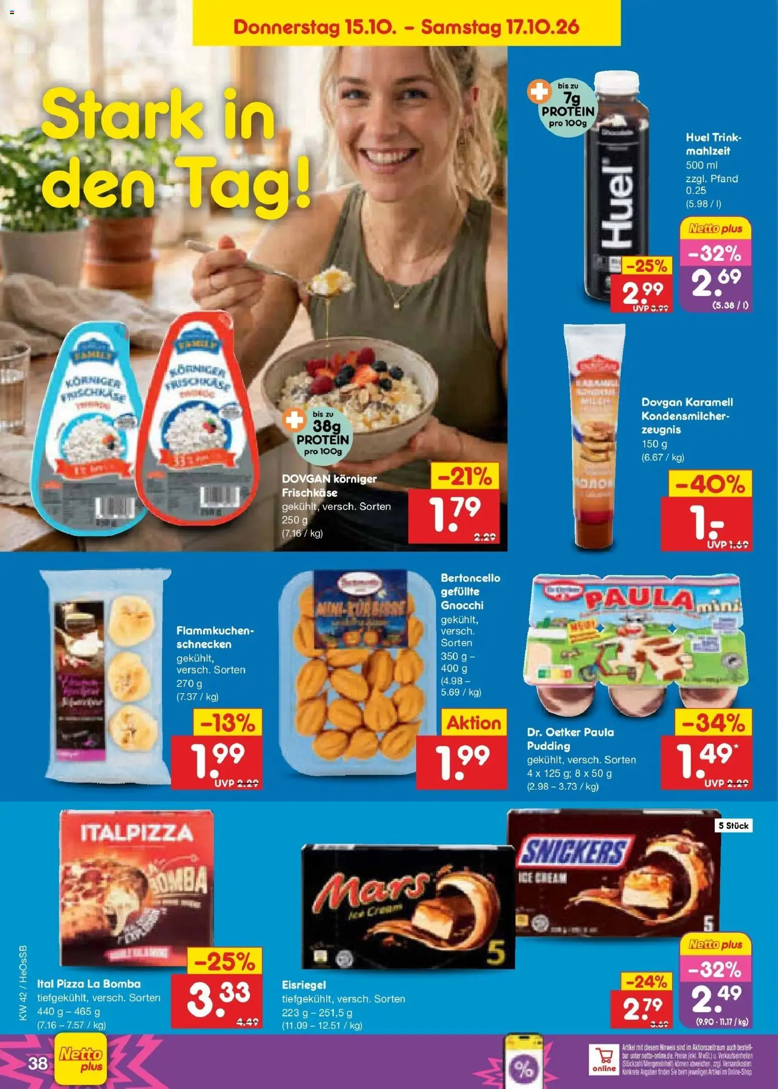 Vorschau von dem Prospekt des Geschäftes Netto Marken-Discount, gültig ab dem 12.10.2026 - Pizza, Gnocchi, Mars, Snickers, Pudding, Frischkase
