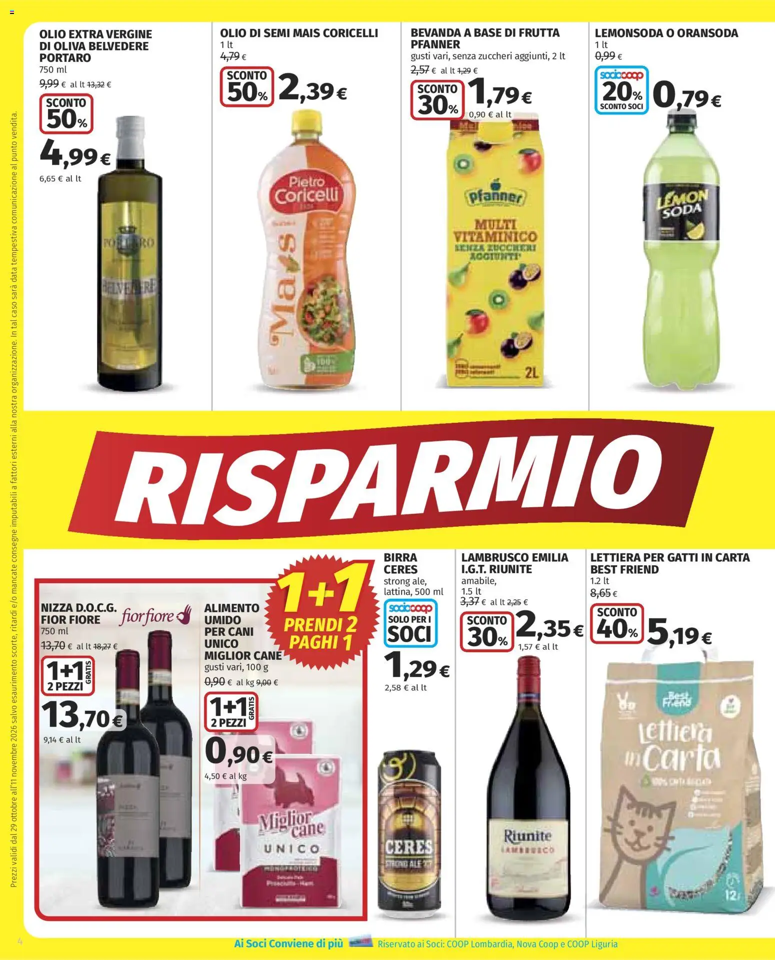 Anteprima dell'opuscolo COOP volantino Superstore dal negozio COOP valido da 29/10/2026 - Birra, Frutta, Olio, Lettiera per gatti, Ceres, Data, Olio di semi, Olio extra vergine