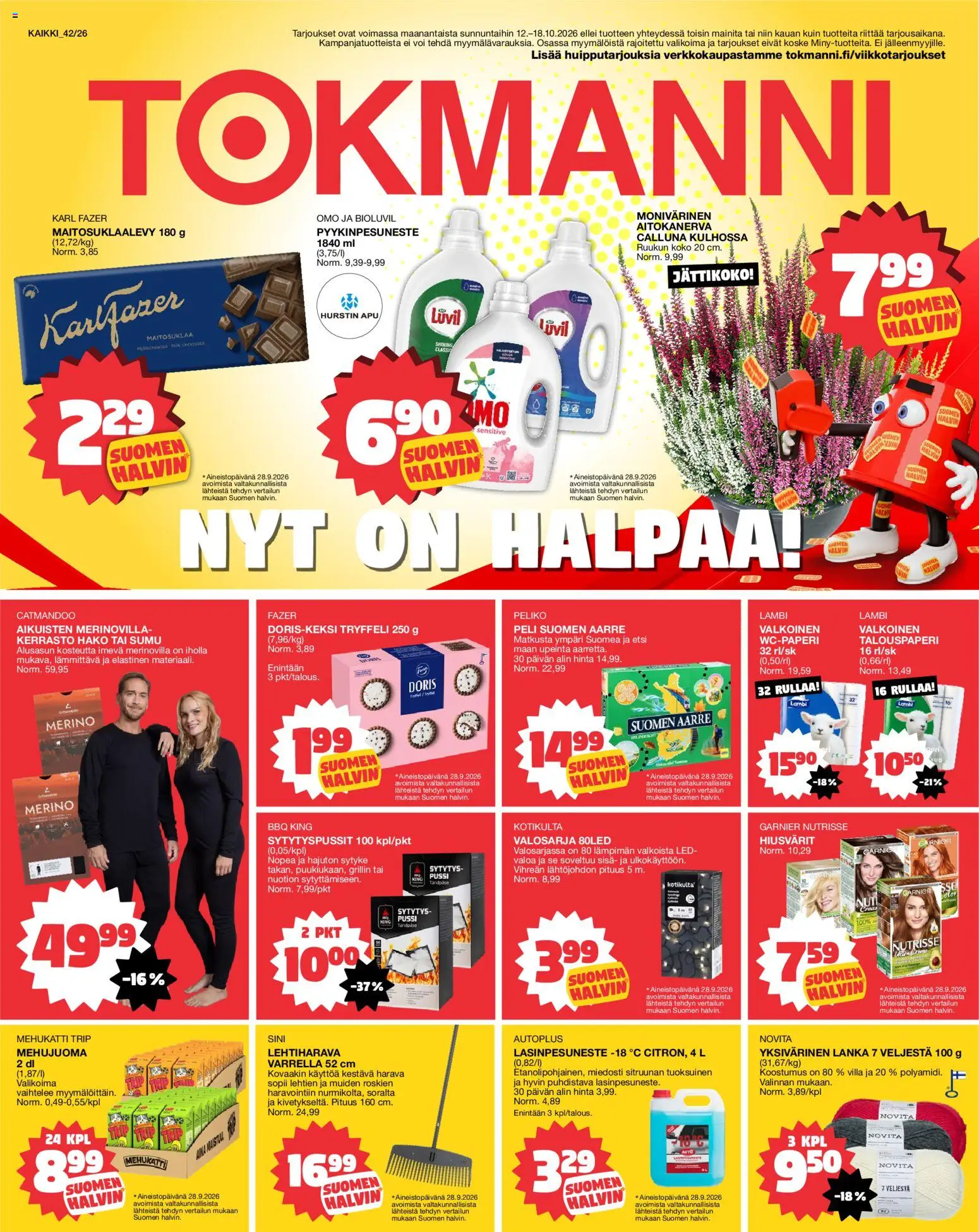 Kaupan Tokmanni Tokmanni tarjoukset esikatselu, voimassa 12/10/2026