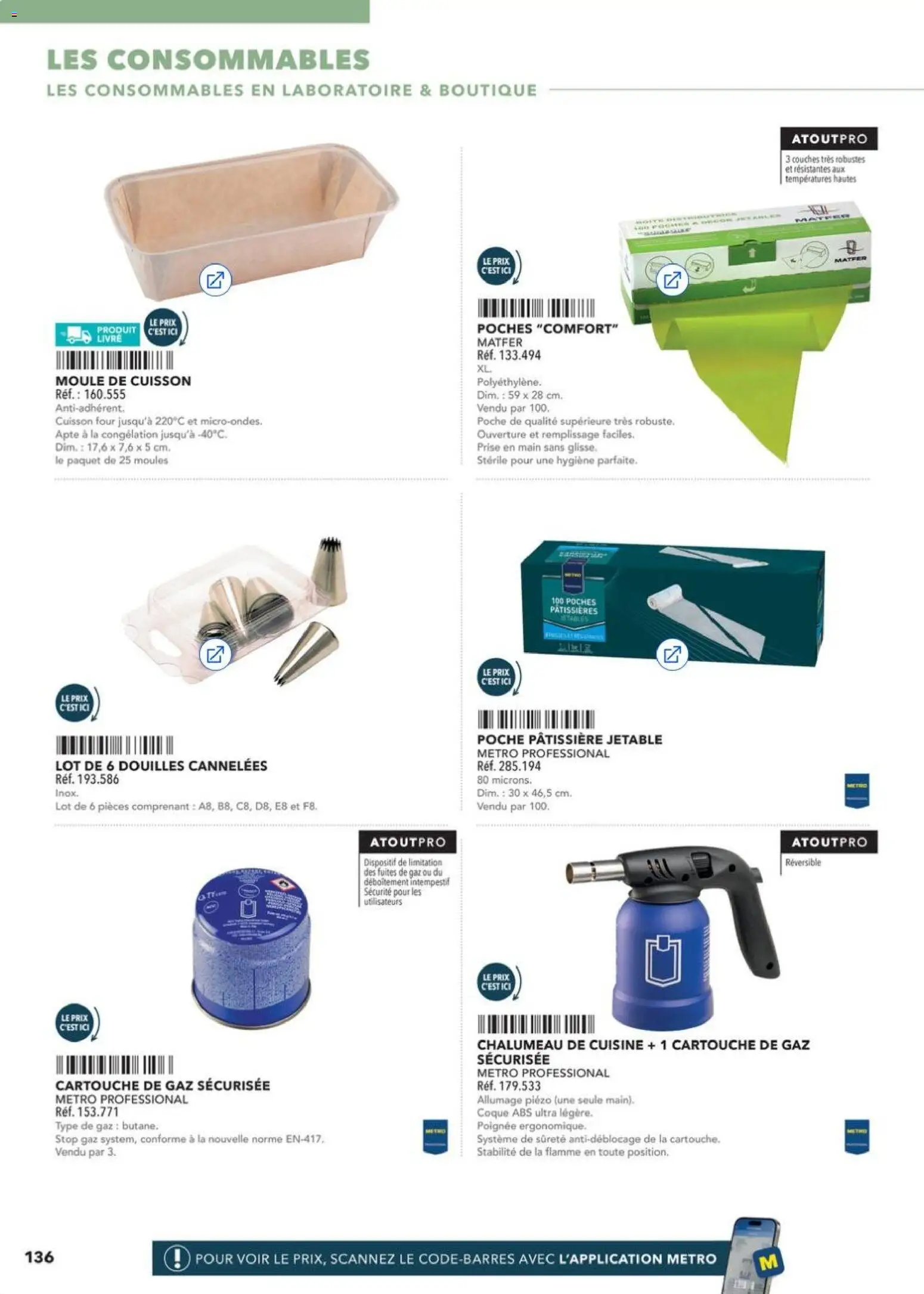 Prévisualisation de Boulangers Pâtissiers du magasin METRO formulaire valide 30/04/2026 - Livre, Moules, Four, Prise, Cartouche, Couches, Chalumeau de cuisine, Hygiène