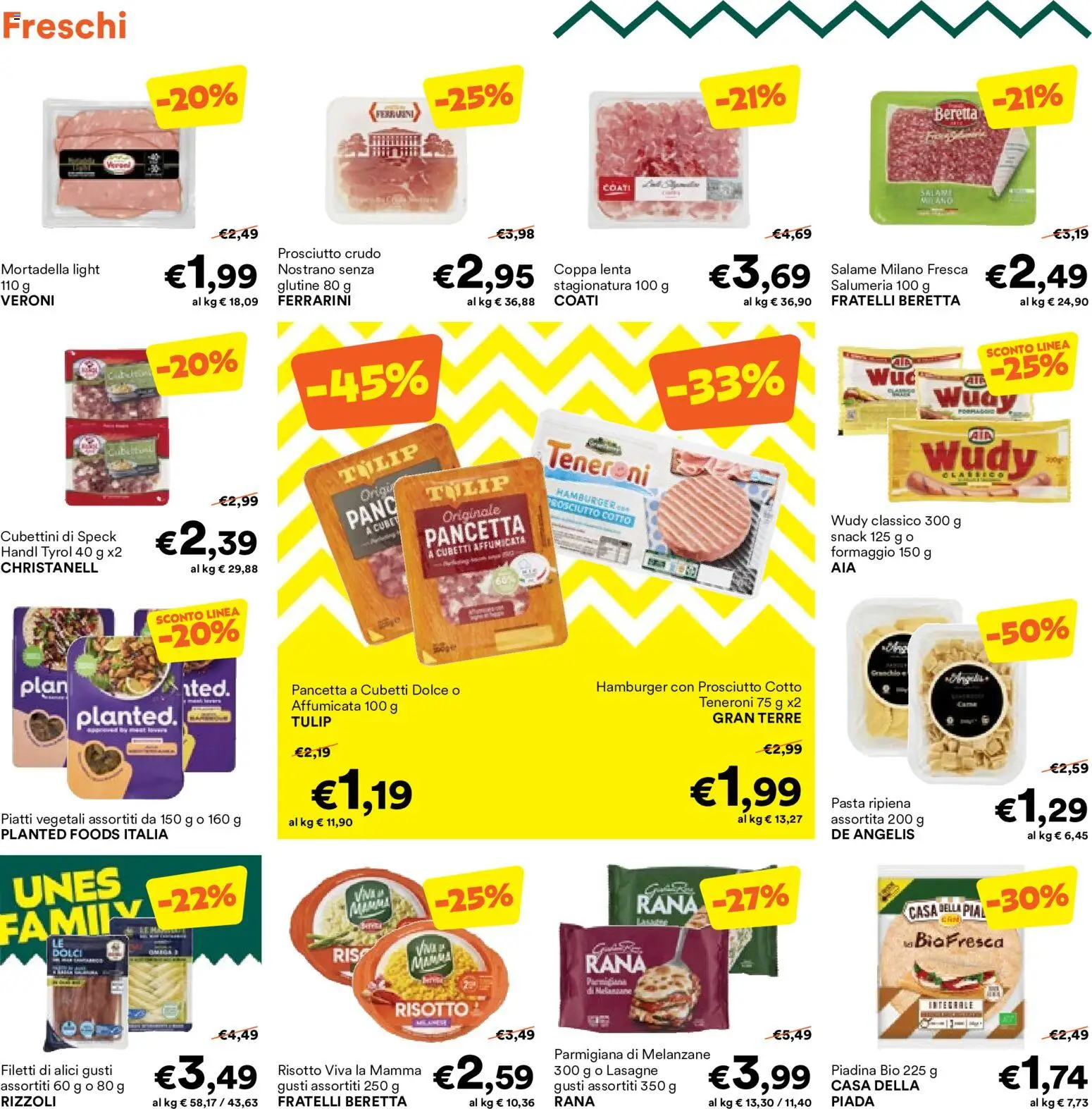 Anteprima dell'opuscolo Unes volantino dal negozio Unes valido da 26/08/2026 - Pasta, Hamburger, Dolci, Lasagne, Piatti, Formaggio, Mortadella, Prosciutto Crudo