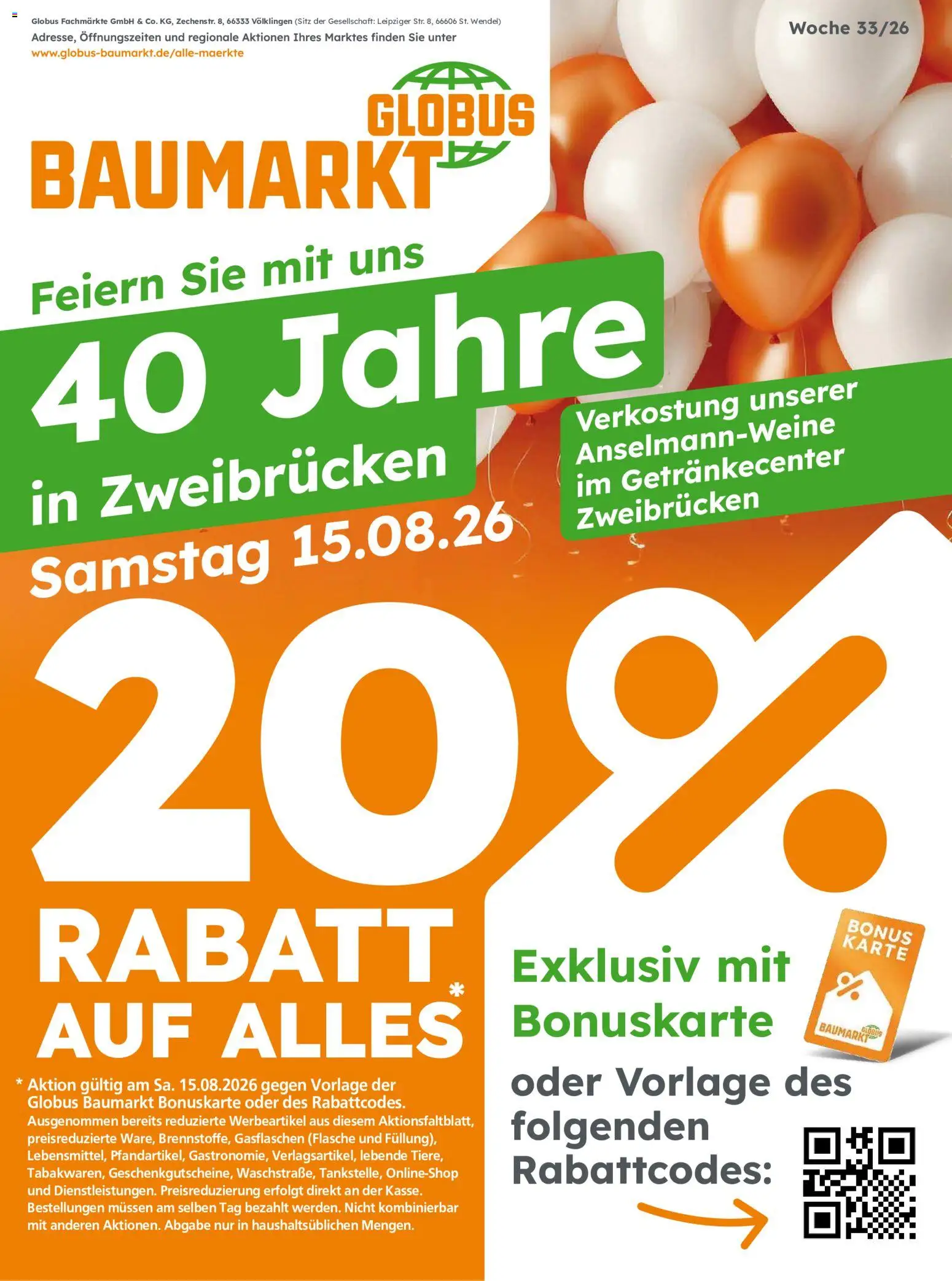 Vorschau von dem Prospekt des Geschäftes Globus Baumarkt, gültig ab dem 10.08.2026