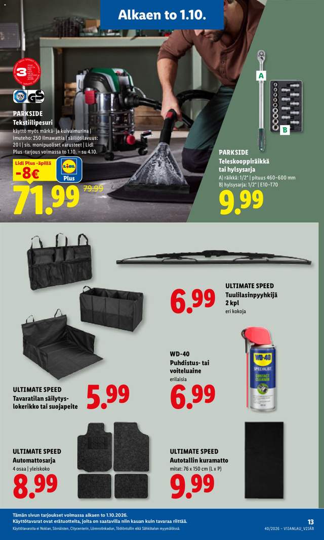 Uusi Lidl tarjouslehti alkaen 01/10