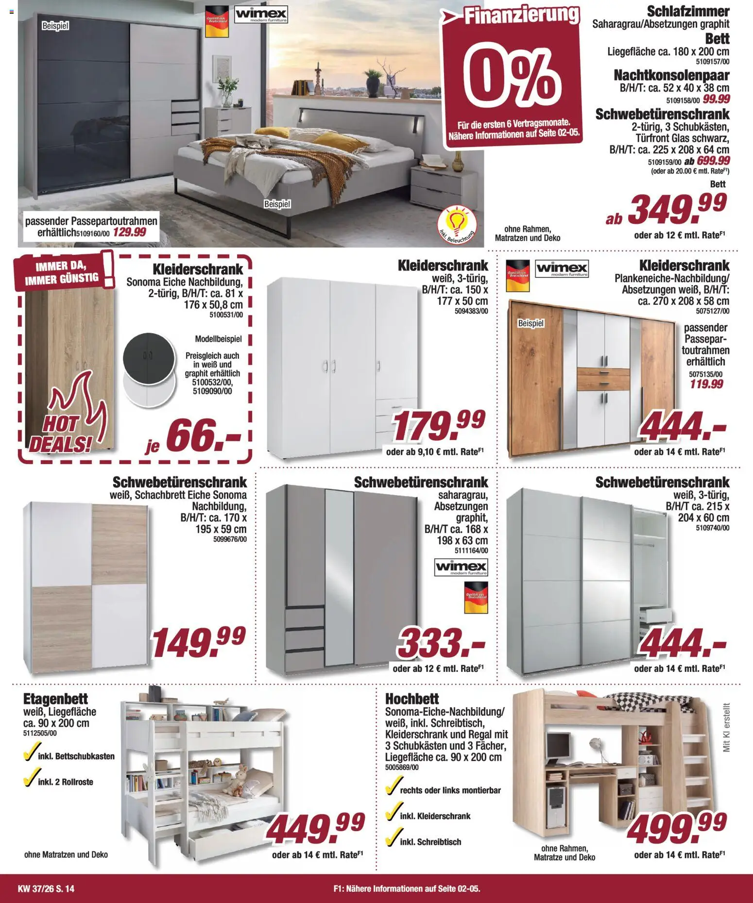 Vorschau von dem Prospekt des Geschäftes Poco, gültig ab dem 06.09.2026 - Kleiderschrank, Matratze, Bett, Regal, Schwebetürenschrank
