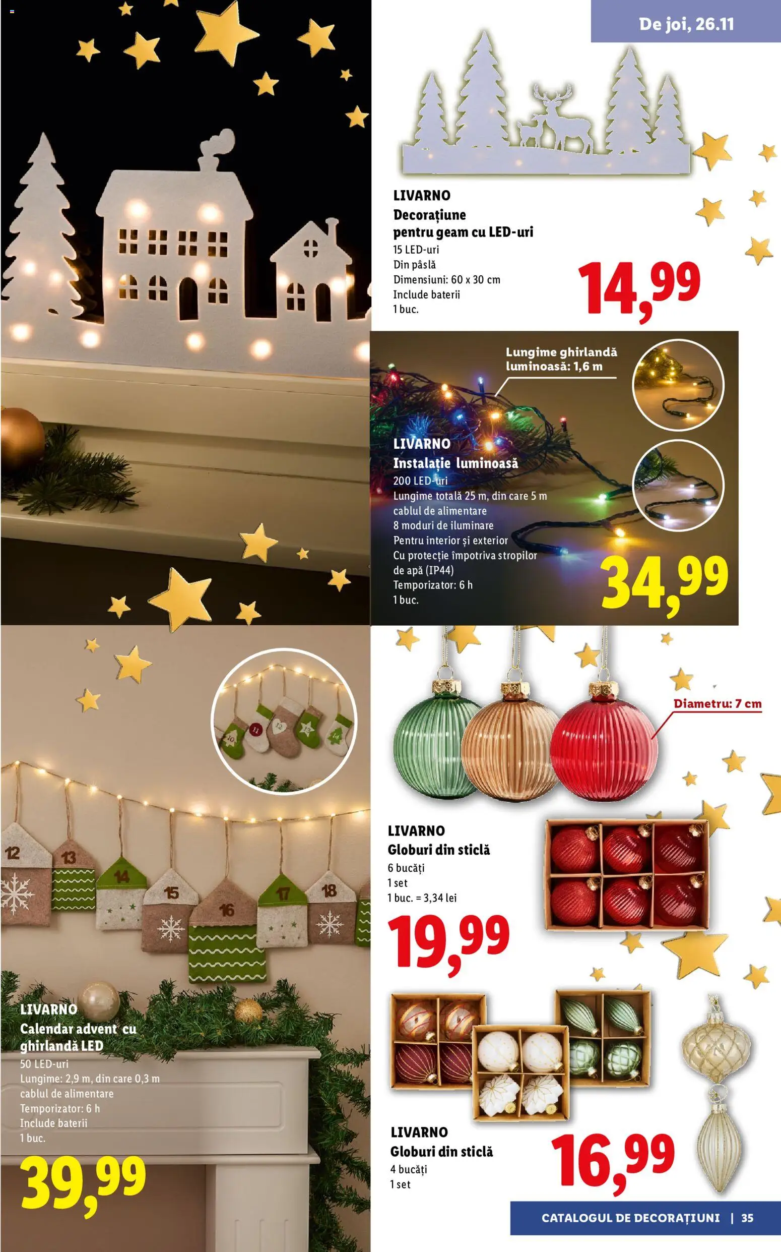 Previzualizarea de cataloage: Lidl Lidl Catalog Decorațiuni valabil de la 05.11.2026 - Apă, LED, Baterii
