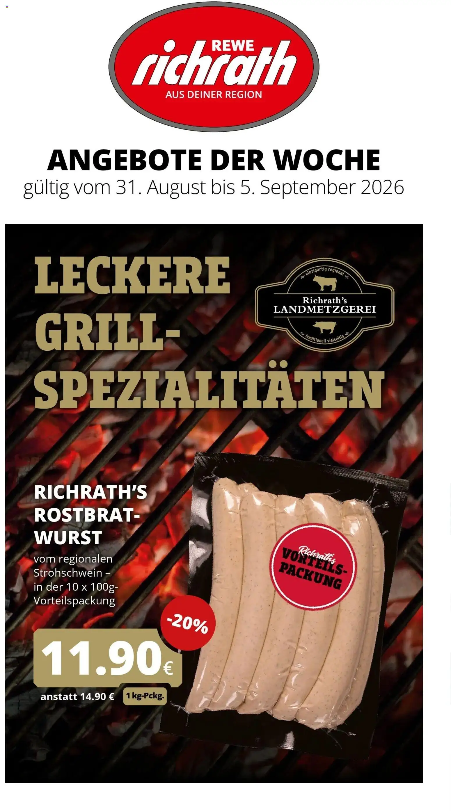 Vorschau von dem Prospekt des Geschäftes Rewe, gültig ab dem 31.08.2026