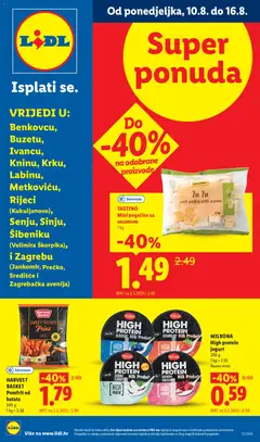 Pregled letka Lidl Super ponuda trgovine Lidl vrijedi od 10.08.2026