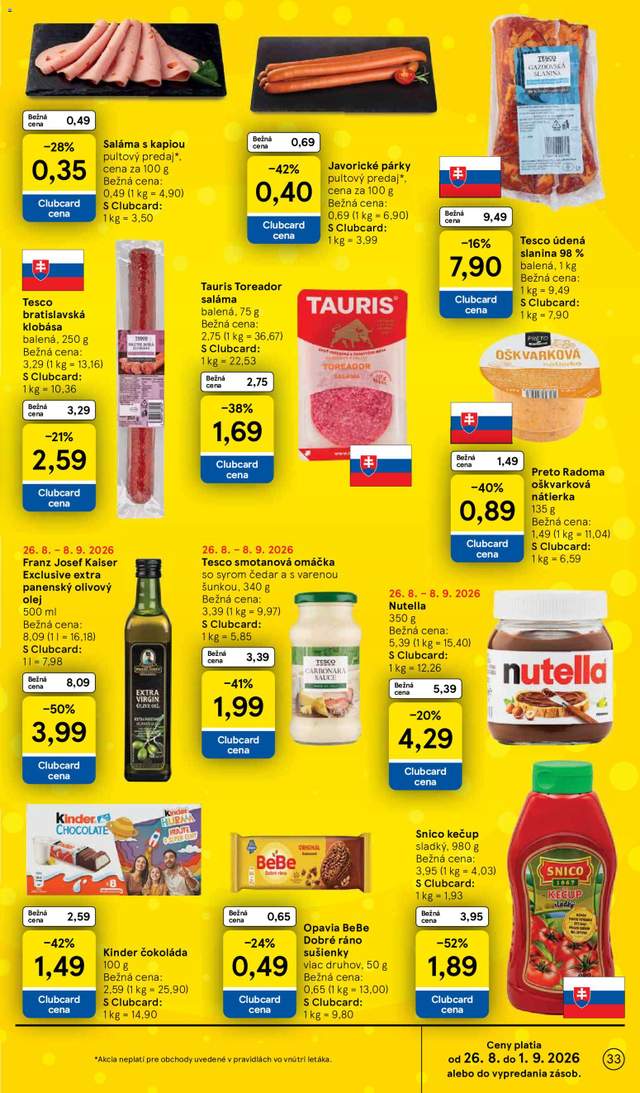 Nový Tesco leták od 26.08.