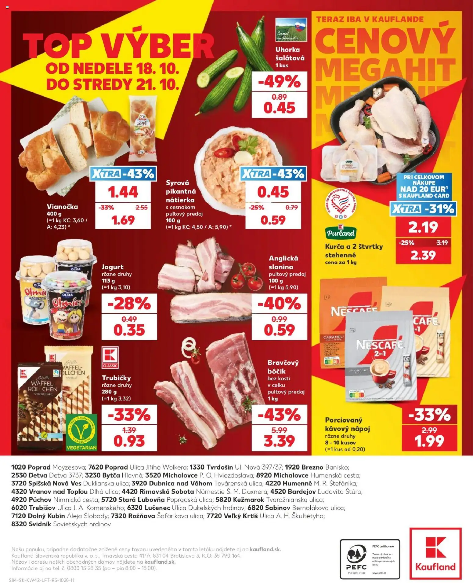 Náhľad Kaufland letáku platného od 15.10.2026 - Jogurt, Slanina, Vianočka, Uhorka, Trubičky, Bôčik, Nátierka, Kurča