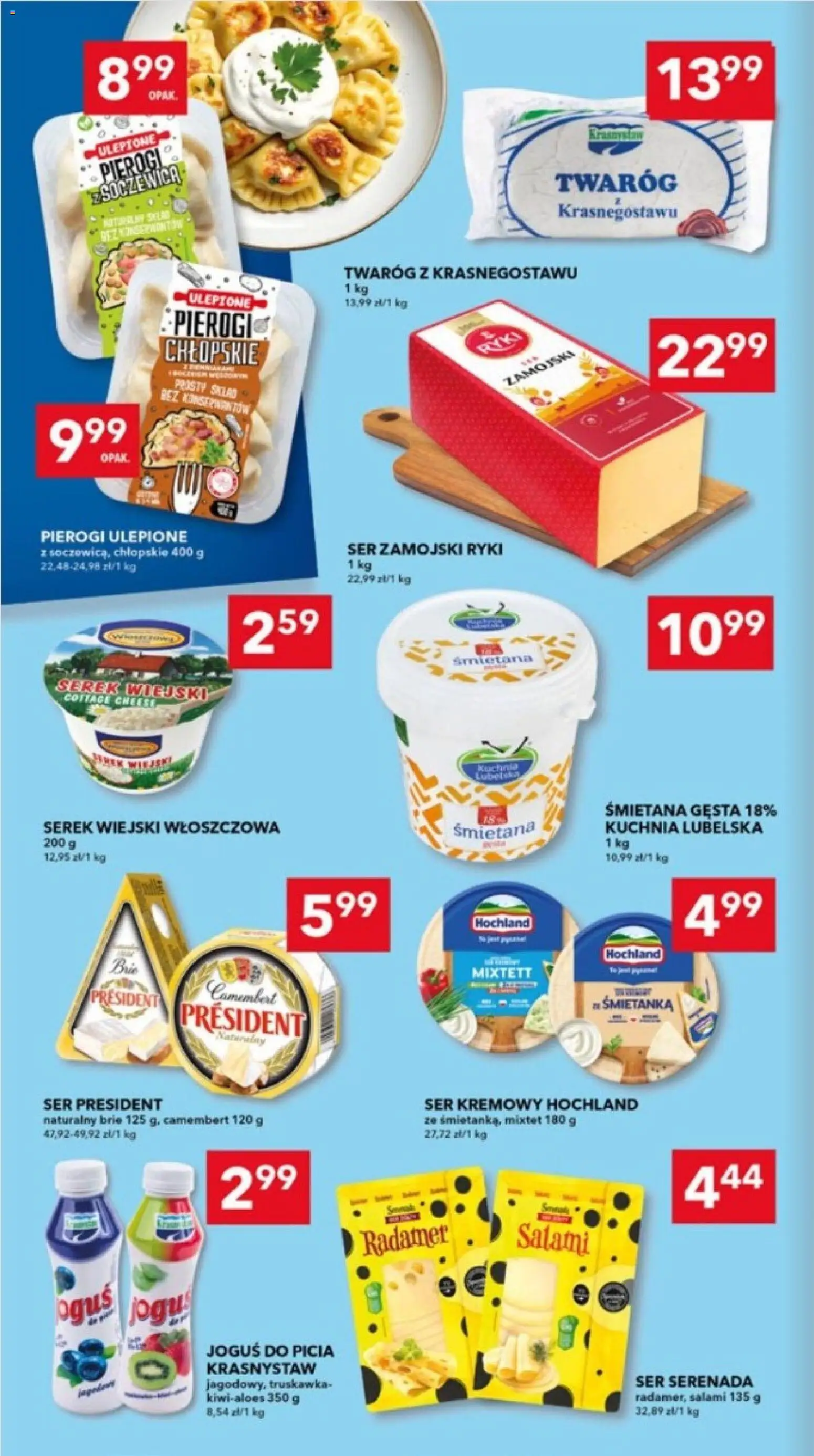 Pogląd gazetki "Lewiatan gazetka" ze sklepu Lewiatan ważnej od 01.10.2026 - Pierogi, Ser, Serek wiejski, Soczewica, Camembert, Salami, Twaróg, Serek
