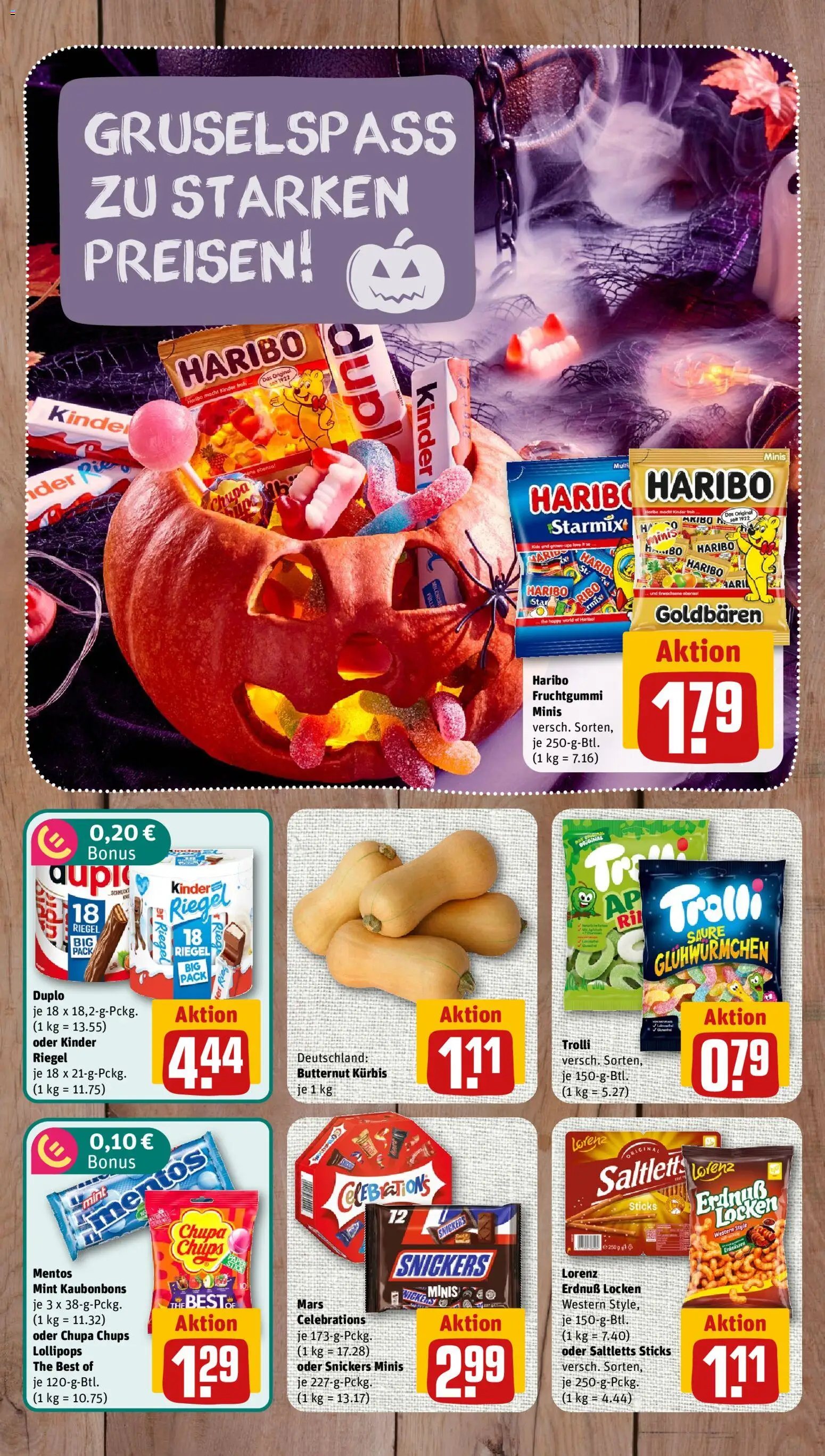 Vorschau von dem Prospekt des Geschäftes Nahkauf, gültig ab dem 26.10.2026 - Haribo, Kürbis, Mars, Snickers, Celebrations, Kinder riegel