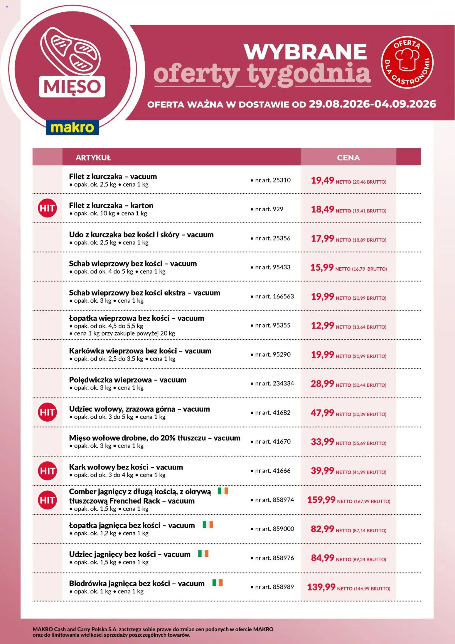 Pogląd gazetki "Makro gazetka - Wybrane oferty tygodnia w dostawie" ze sklepu Makro ważnej od 29.08.2026