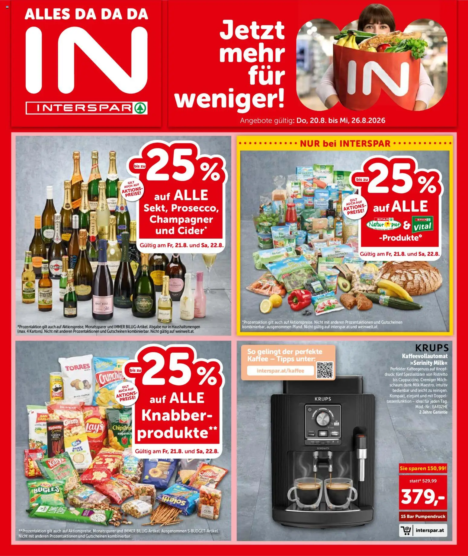 Vorschau der Angebote: Interspar Interspar - Flugblatt gültig ab 20.08.2026 - Kaffee, Milch