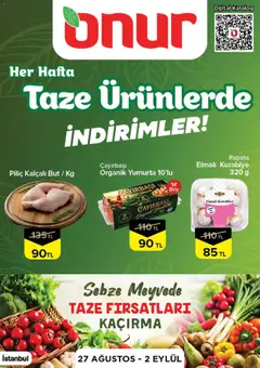 Onur Market Onur Market - Taze Ürünlerde İndirimler 27.08.2026 - Broşürünün önizlemesi
