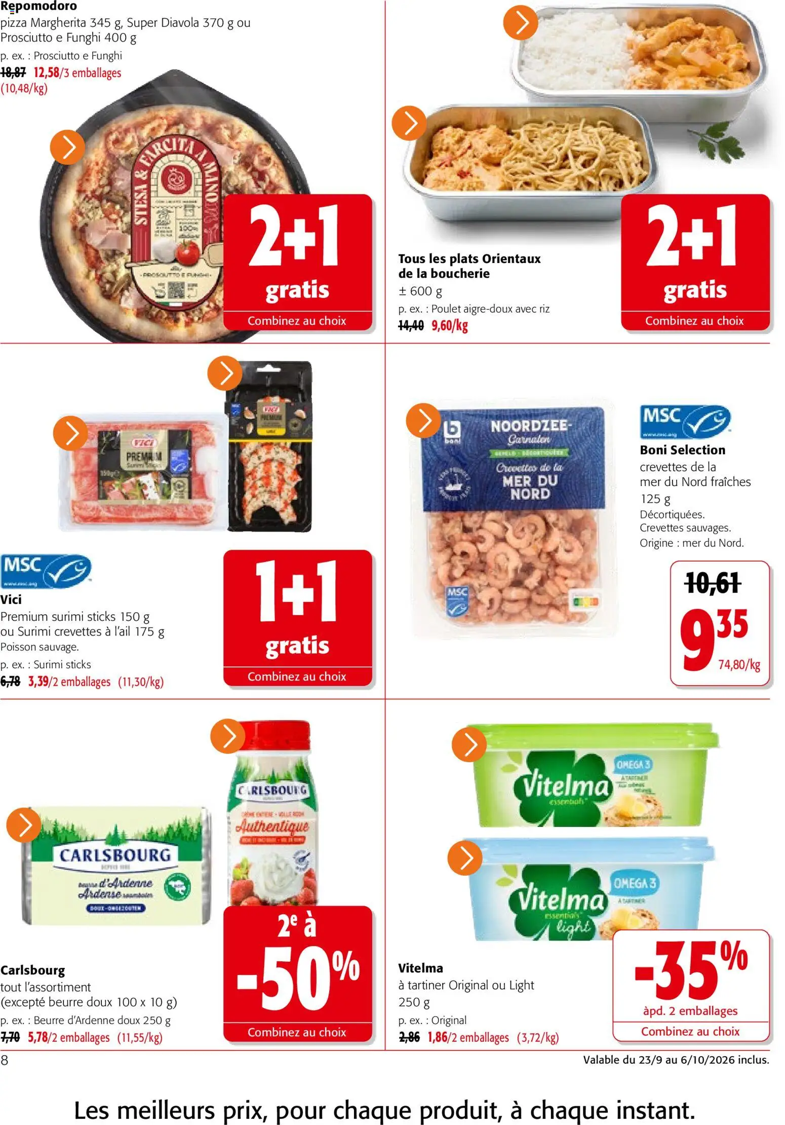 Prévisualisation de Colruyt catalogue du magasin Colruyt formulaire valide 23/09/2026 - Pizza, Poisson, Prosciutto, Surimi, Pizza margherita, Oméga 3, Beurre doux, Oméga