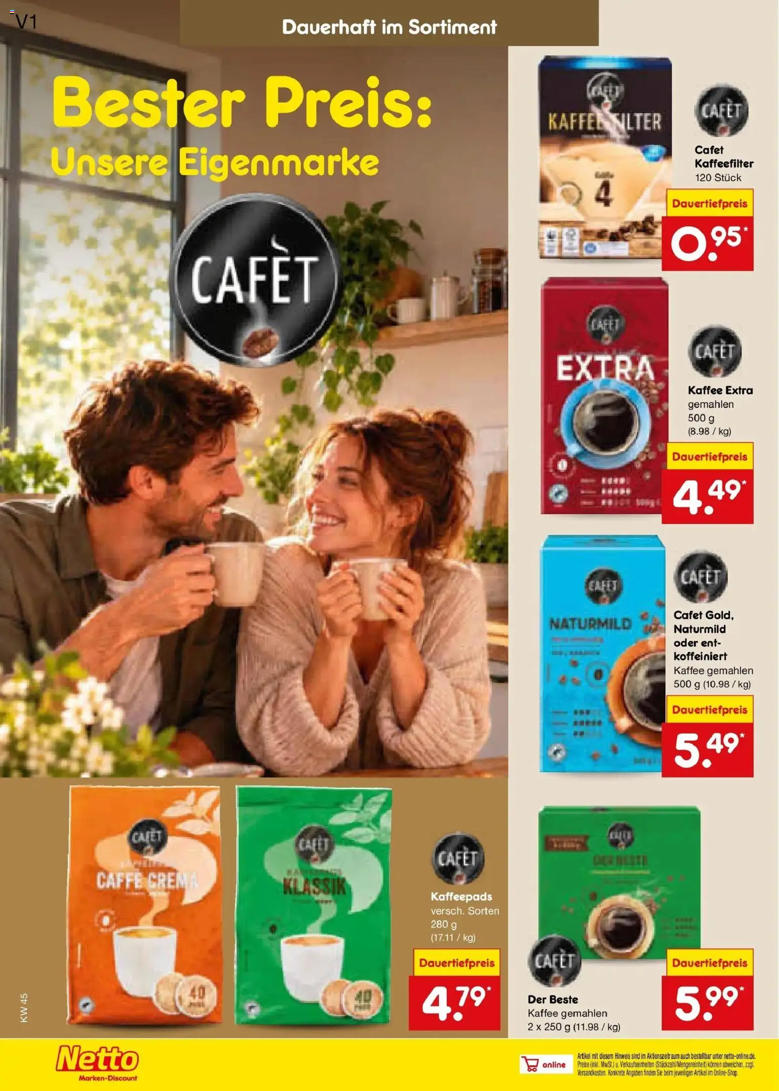 Vorschau von dem Prospekt des Geschäftes Netto Marken-Discount, gültig ab dem 02.11.2026 - Kaffee, Kaffeepads