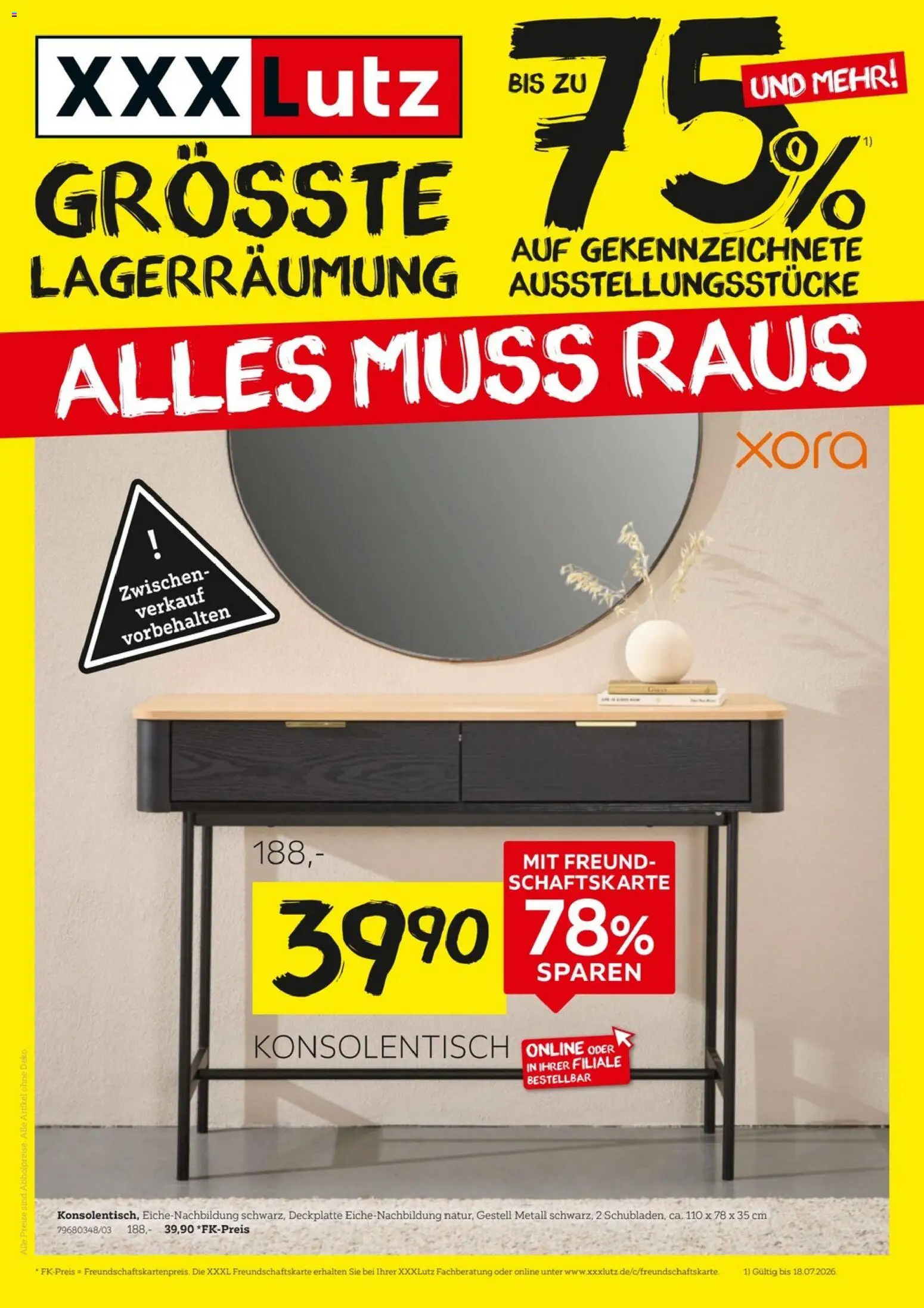 Vorschau von dem Prospekt des Geschäftes XXXLutz, gültig ab dem 04.07.2026 - Konsolentisch