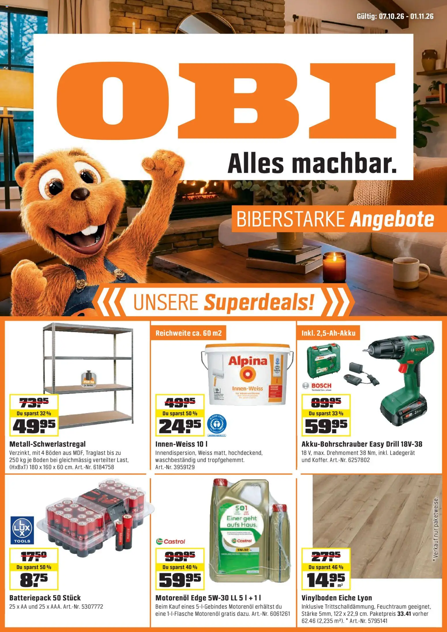 Vorschau des Merkblatts OBI aktionen vom Shop OBI gültig von 07.10.2026 bis 01.11.2026 - Bosch, Ladegerät