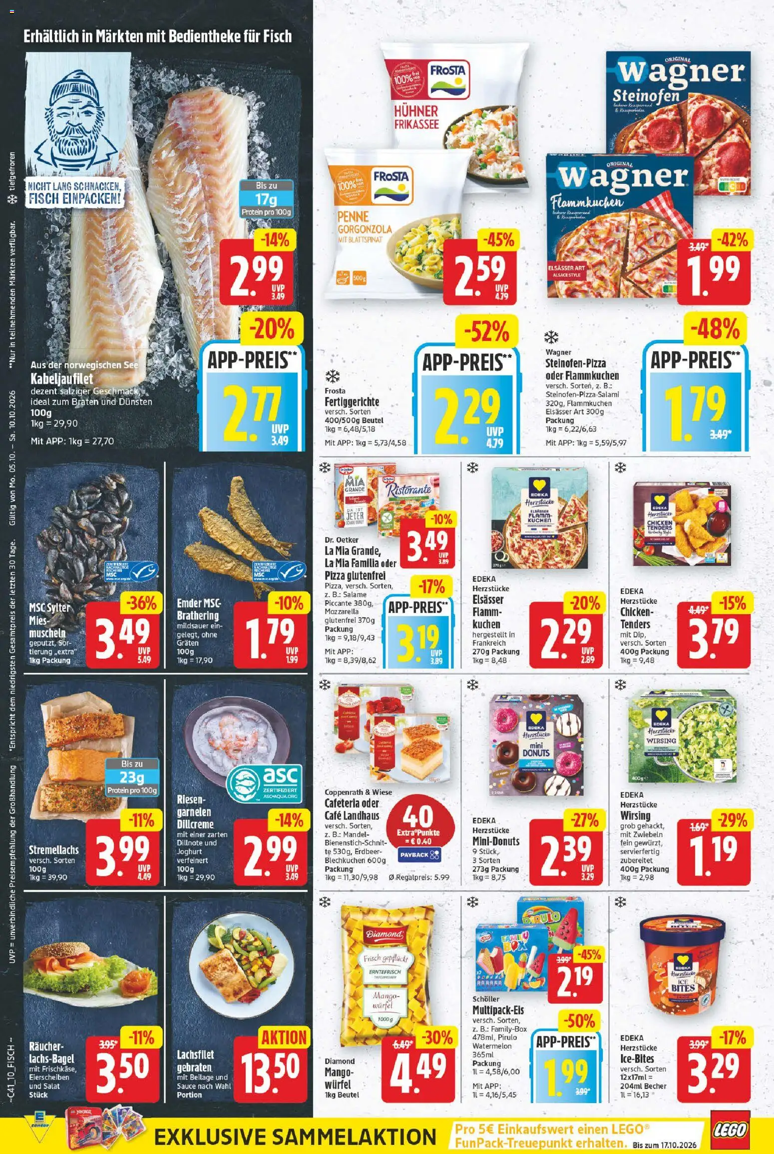 Vorschau von dem Prospekt des Geschäftes E center, gültig ab dem 05.10.2026 - Pizza, Mango, Joghurt, Mozzarella, Garnelen, Frosta, Ristorante, Salami
