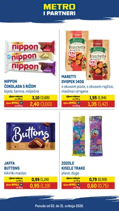 Pregled letka Metro i partneri trgovine Metro vrijedi od 02.05.2026