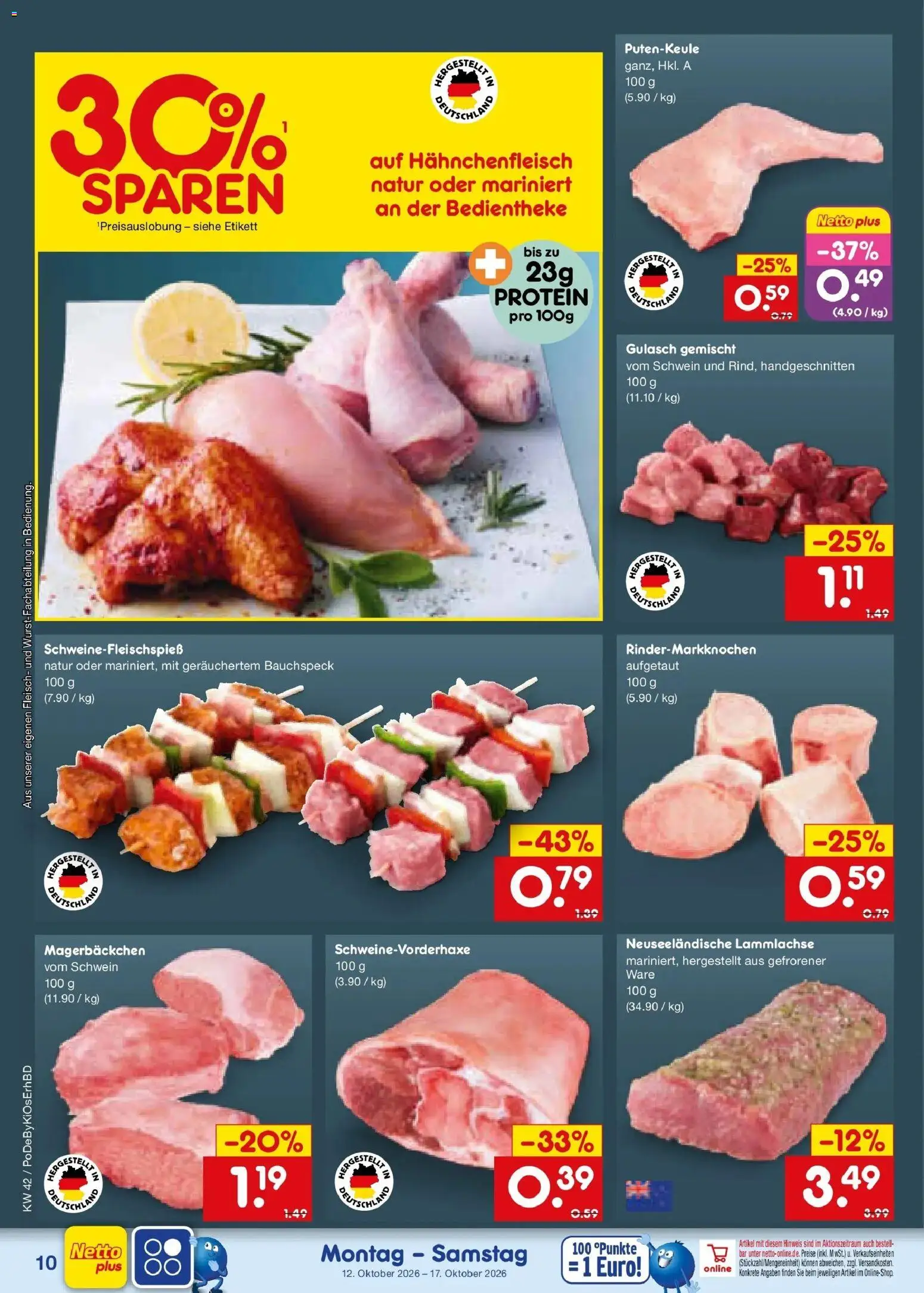 Vorschau von dem Prospekt des Geschäftes Netto Marken-Discount, gültig ab dem 12.10.2026 - Gulasch, Fleisch