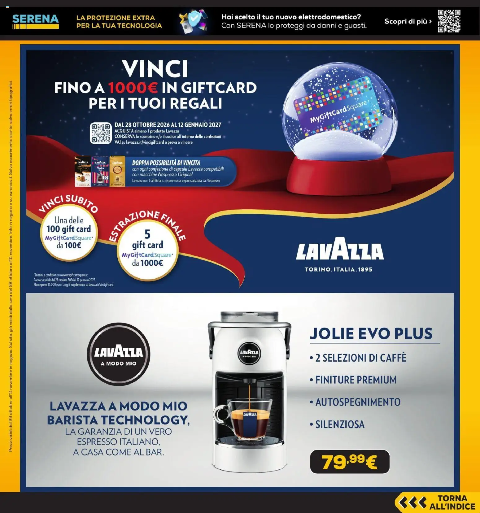 Anteprima dell'opuscolo Euronics Black Friday dal negozio Euronics valido da 29/10/2026 - Caffè, Lavazza