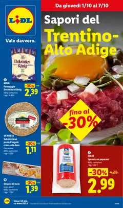 Anteprima dell'opuscolo Lidl volantino Trentino Alto-Adige dal negozio Lidl valido da 01/10/2026