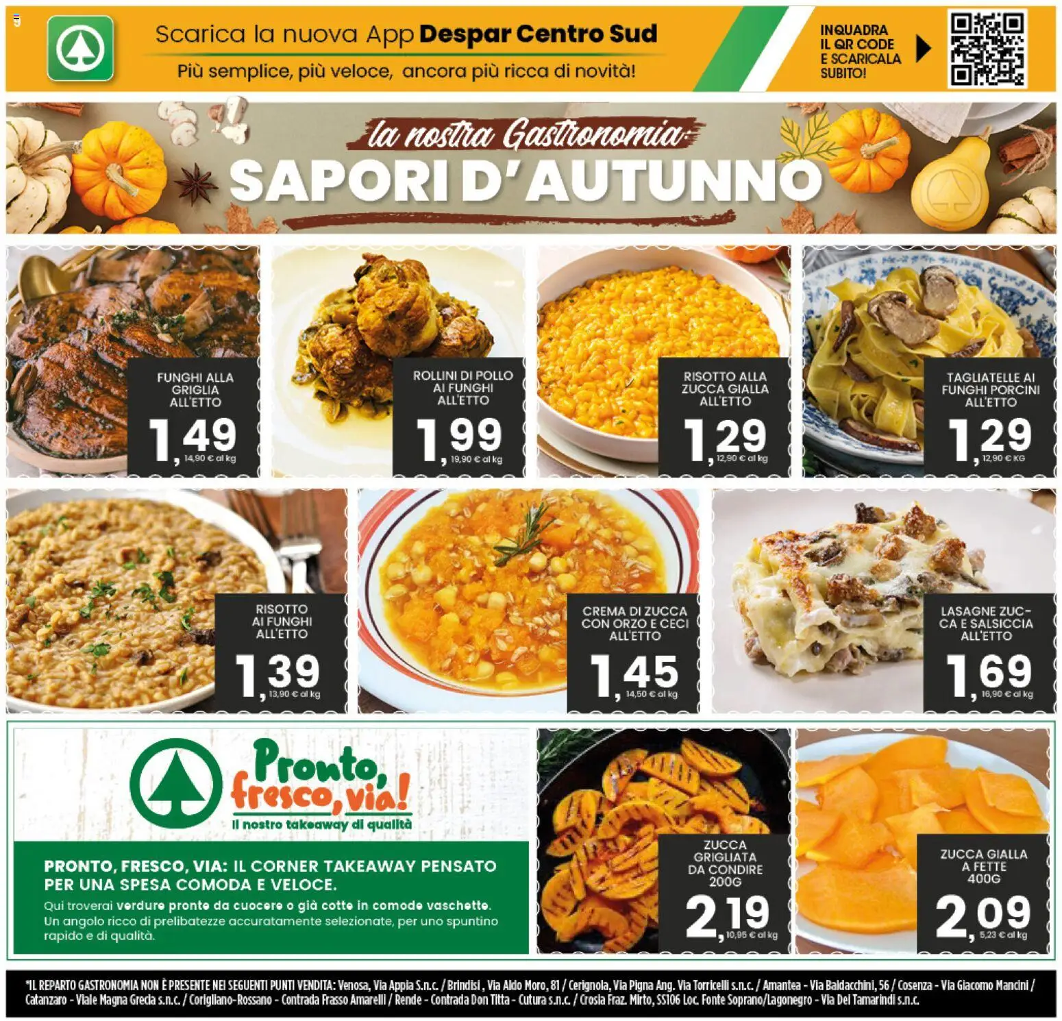 Anteprima dell'opuscolo Interspar volantino dal negozio Interspar valido da 22/10/2026 - Pollo, Funghi, Zucca, Lasagne, Tagliatelle, Ceci, Salsiccia, Griglia
