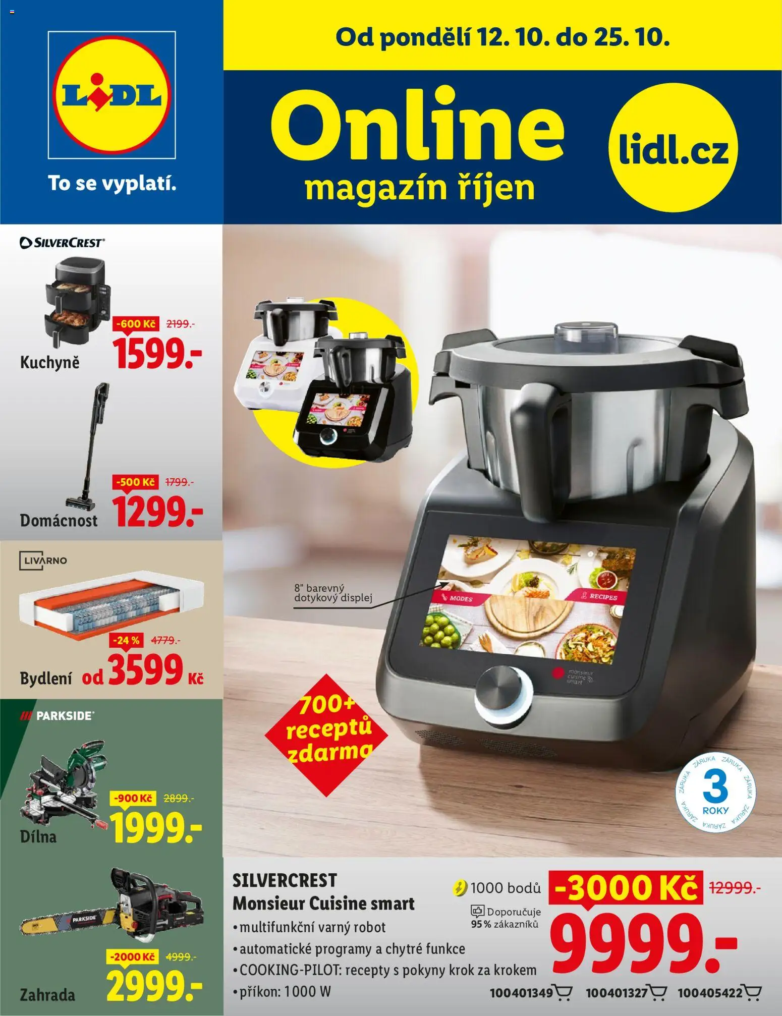 Náhled nabídky: Lidl Lidl magazín platný od 12.10.2026 - Kuchyně, Zahrada, Tyčový vysavač, Box, Pila, Motorová pila, Přímočará pila, Kotoučová pila